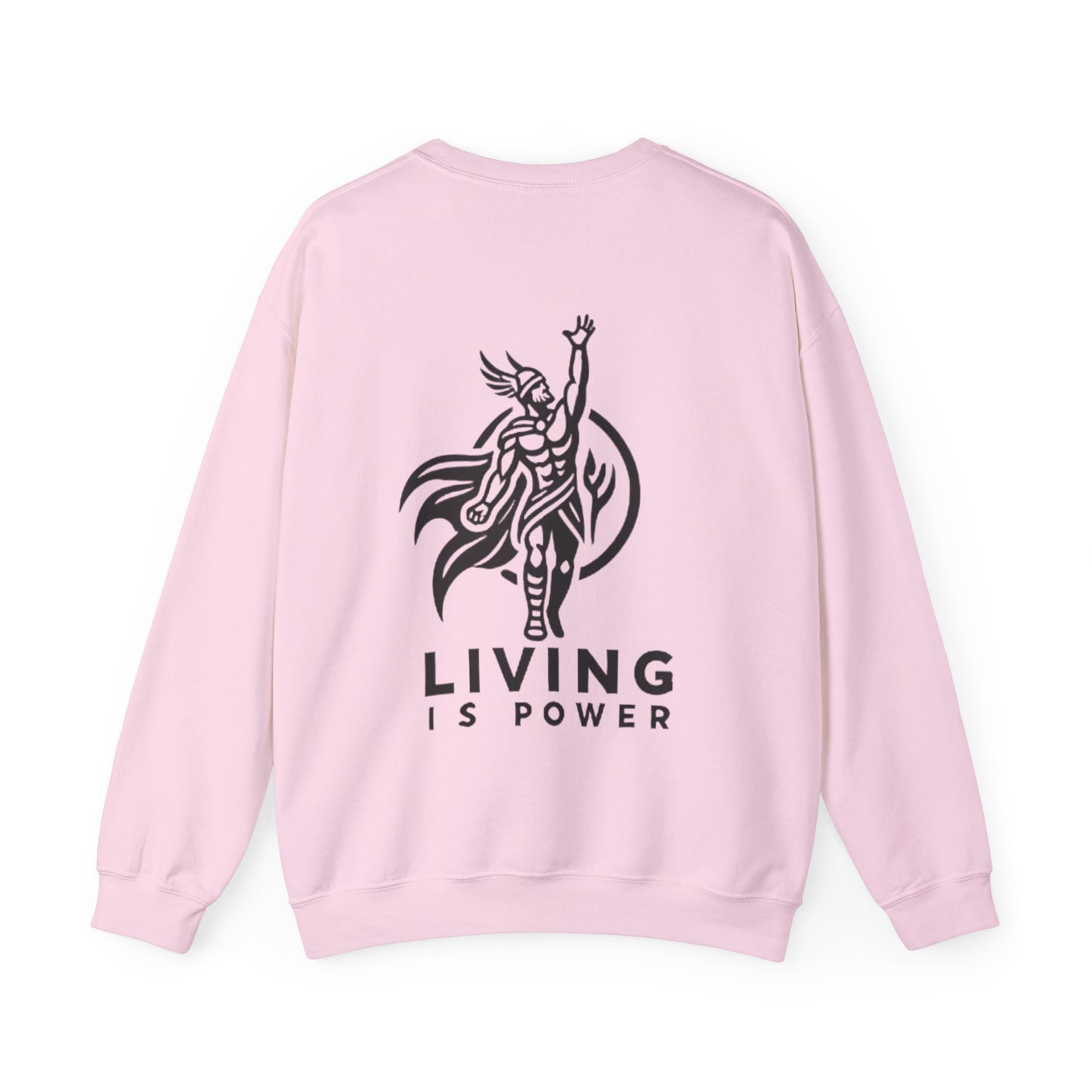 Sweat-shirt ras du cou avec logo Viking Warrior Living Is Power, audacieux, chaleureux et sans peur