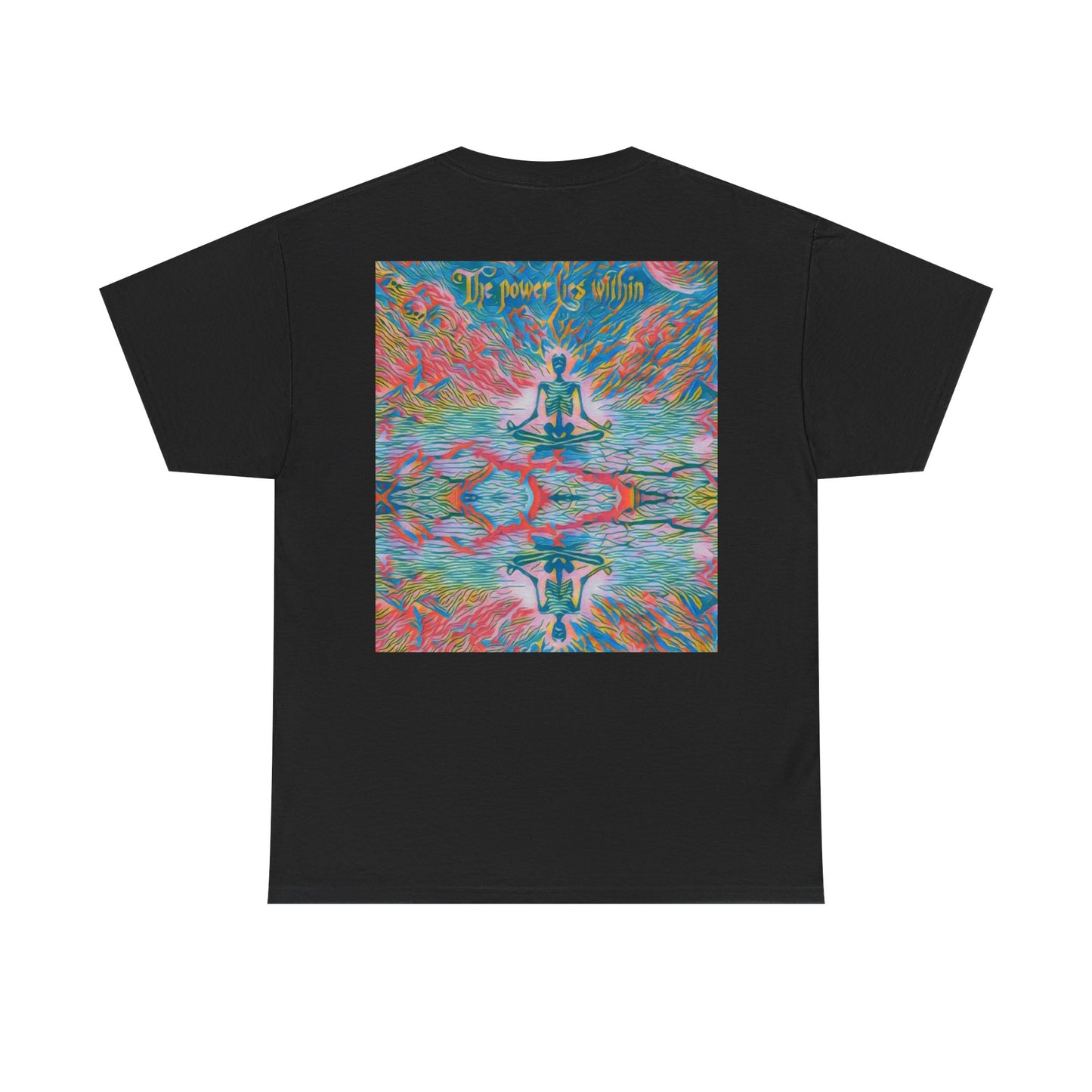 Meditating Skeleton Pastel T Shirt, Living Is Power Merch, Unique Artistic Graphic Tee, Skater T Shirt