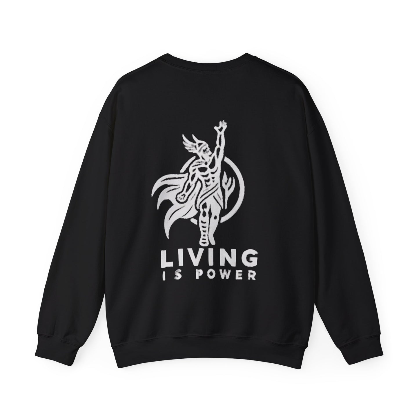 Sweat-shirt ras du cou avec logo Viking Warrior Living Is Power, audacieux, chaleureux et sans peur