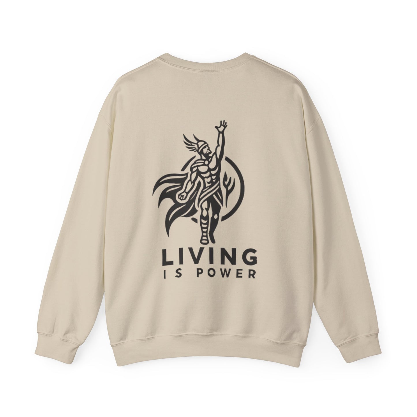 Sweat-shirt ras du cou avec logo Viking Warrior Living Is Power, audacieux, chaleureux et sans peur