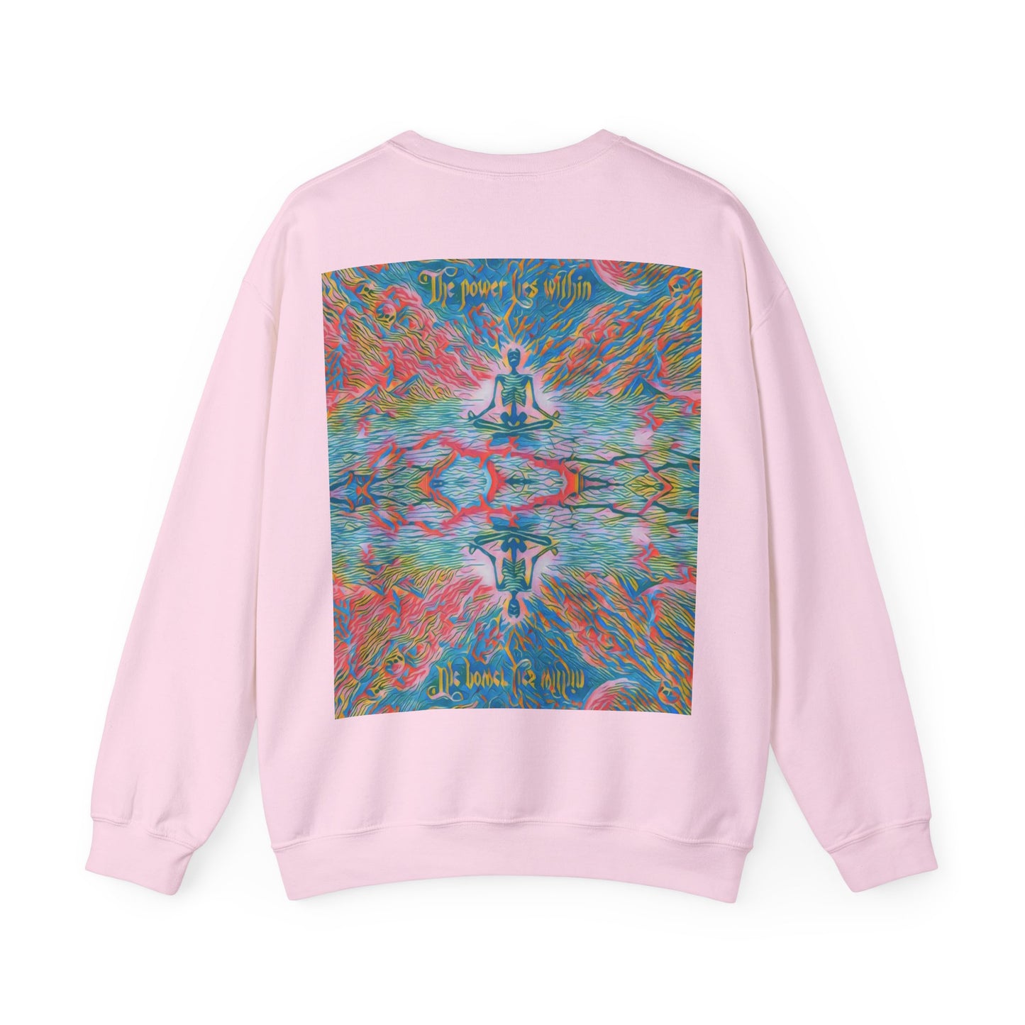 Meditating Skeleton Pastel Crewneck Sweatshirt , Living Is Power Merch, Unique Artistic Graphic , Skater