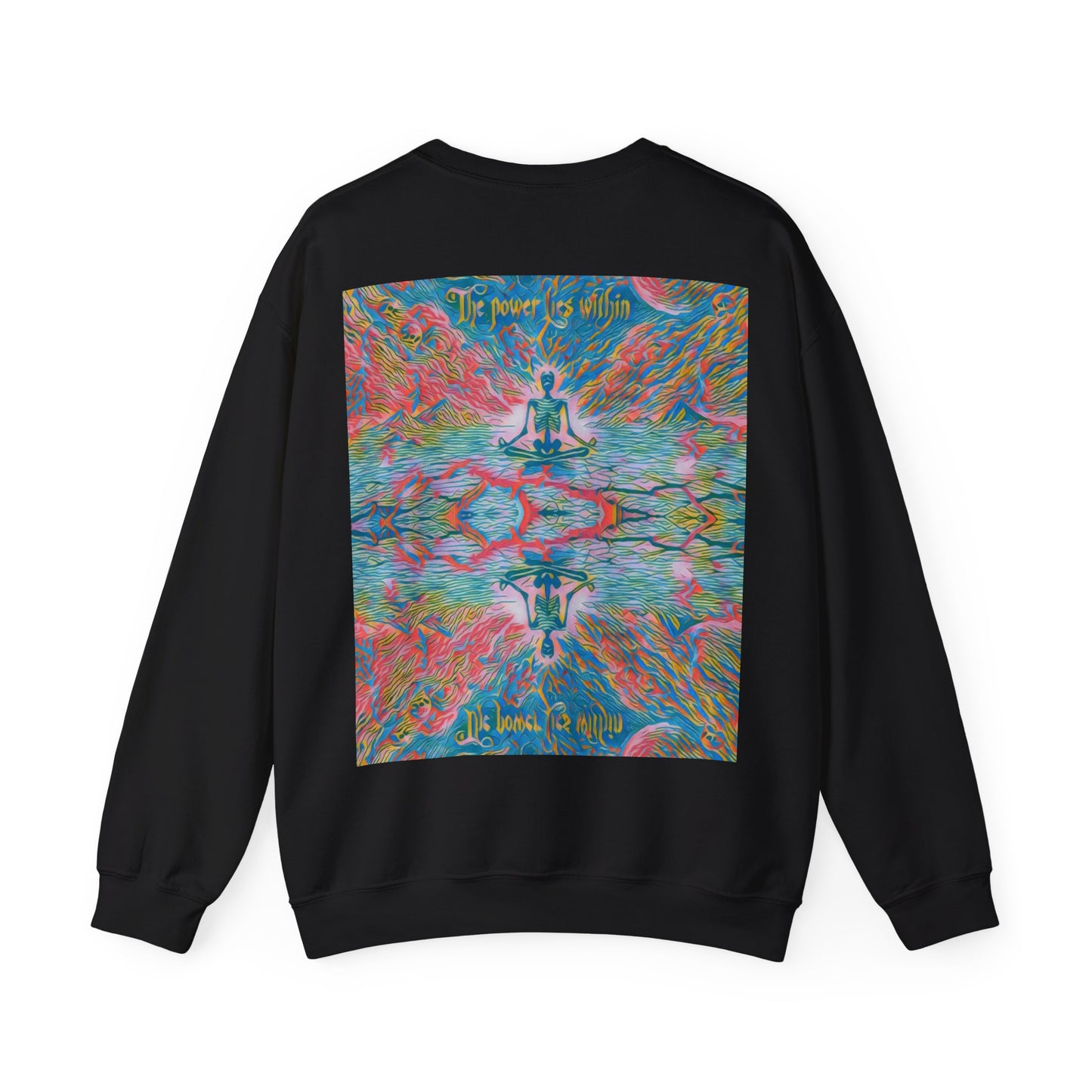 Meditating Skeleton Pastel Crewneck Sweatshirt , Living Is Power Merch, Unique Artistic Graphic , Skater