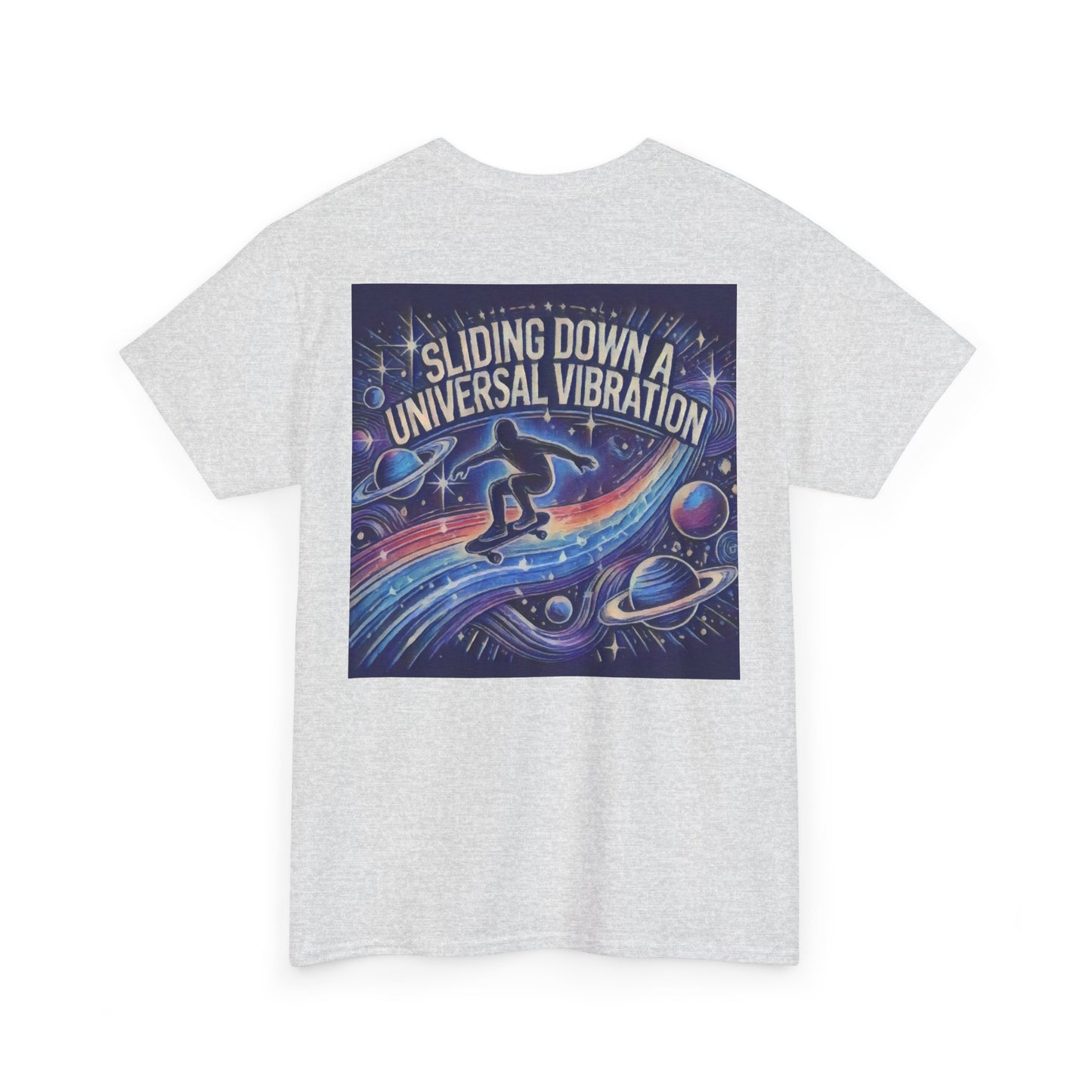 Skater Sliding Down a Universal Vibration  T-Shirt, LIVING IS POWER, Streetwear Graphic Shirt, Urban Skate Style, Skater Gift