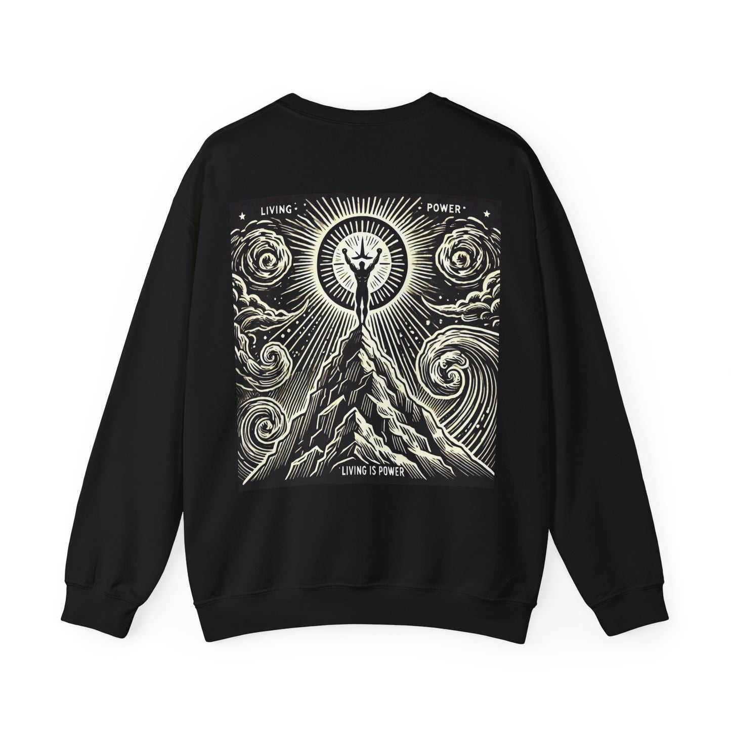 Triumphant Climber Graphic Sweatshirt Living Is Power Graphic Designs