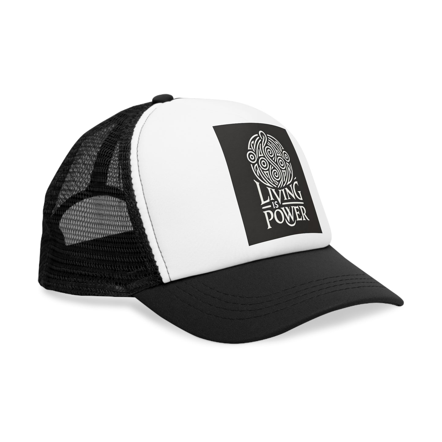 Living Is Power Logo Mesh Hat – Breathable & Stylish Trucker Cap