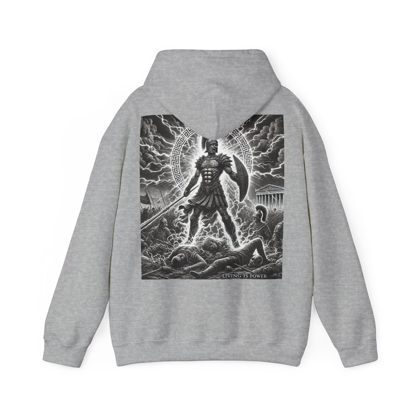 Athenian Warrior Hoodie, The Power Within | Living Is Power Merchandise