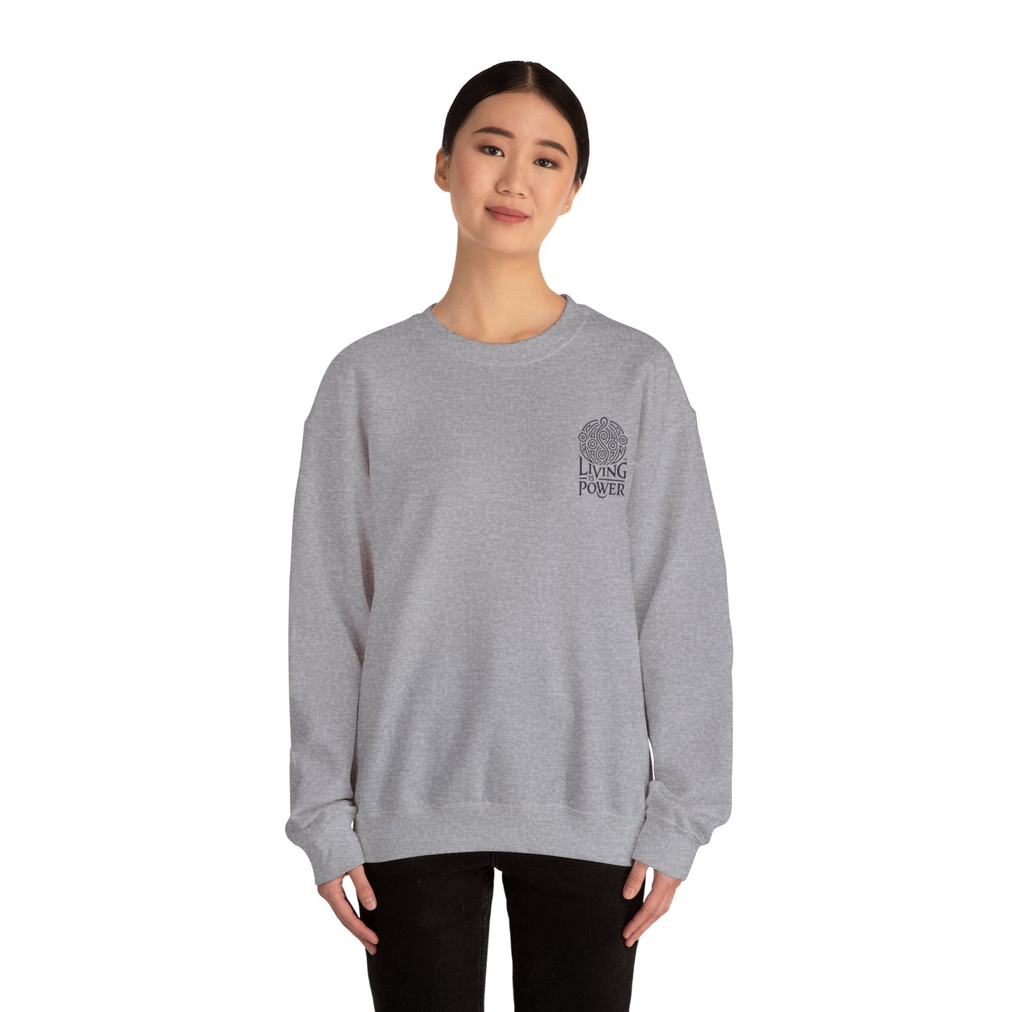 Meditating Skeleton Pastel Crewneck Sweatshirt , Living Is Power Merch, Unique Artistic Graphic , Skater