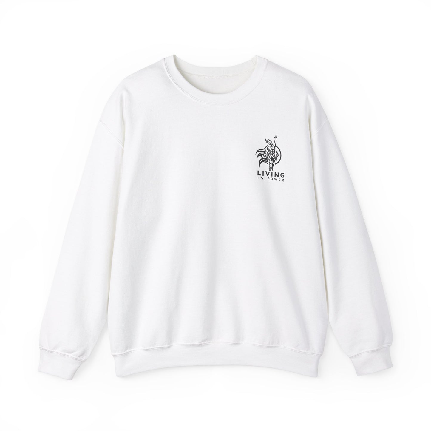 Sweat-shirt ras du cou avec logo Viking Warrior Living Is Power, audacieux, chaleureux et sans peur