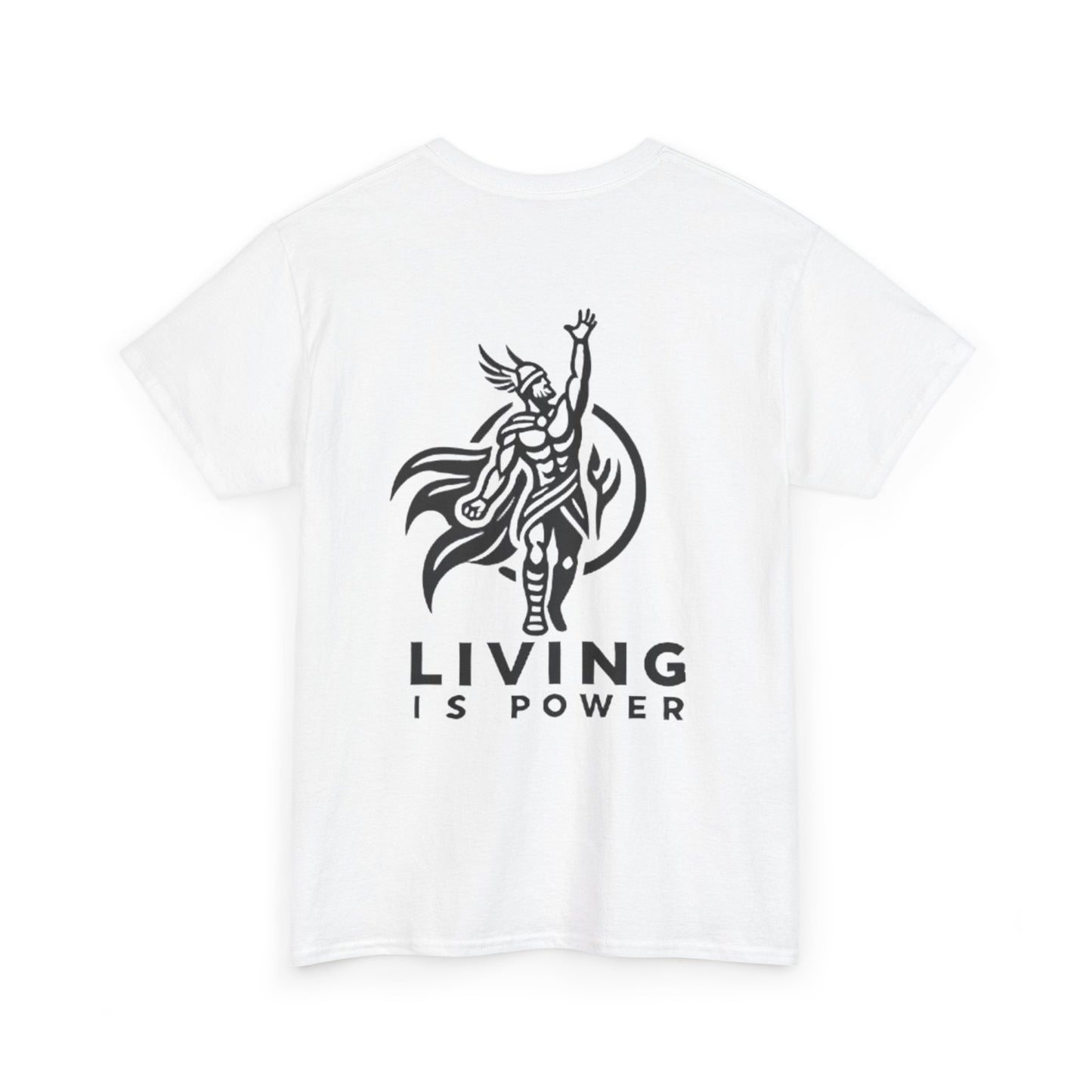 T-shirt avec logo Viking Warrior Living Is Power, style nordique, le pouvoir intérieur