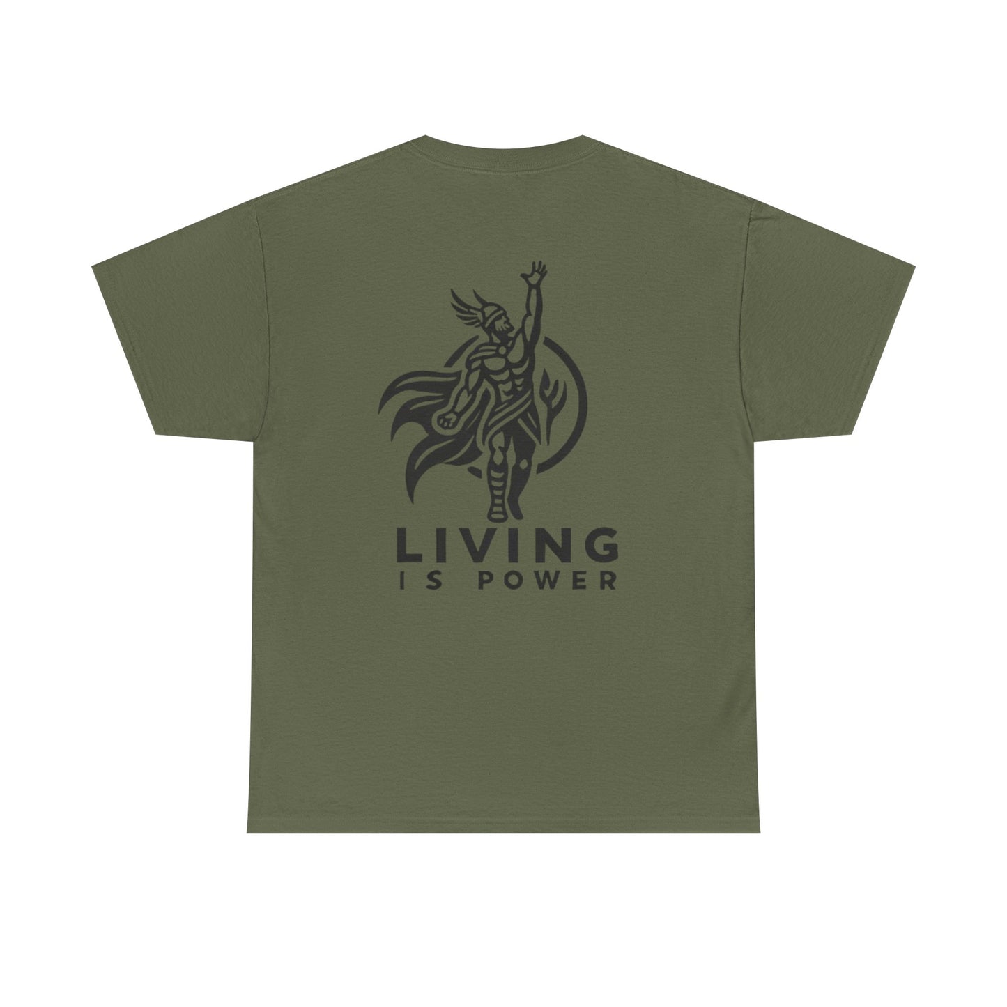 T-shirt avec logo Viking Warrior Living Is Power, style nordique, le pouvoir intérieur