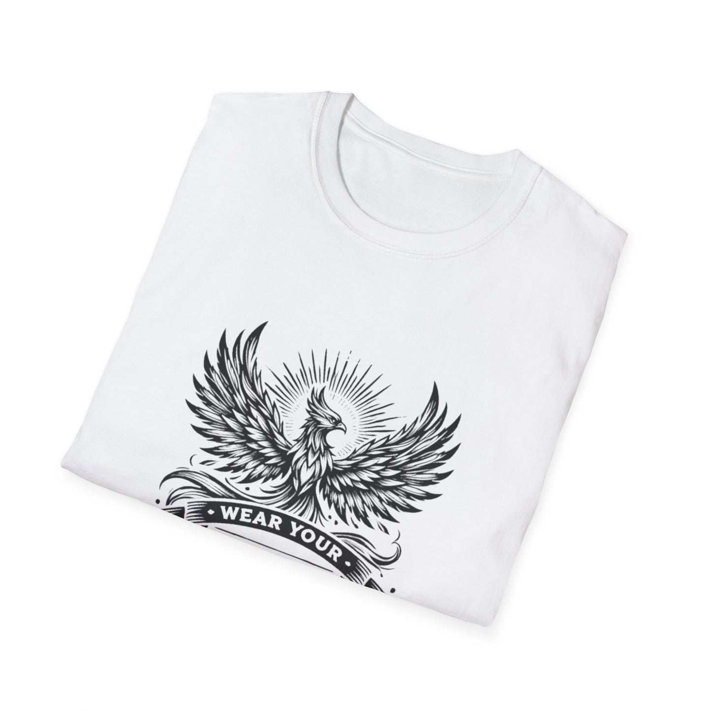 Phoenix Living Is Power "Wear Your Strength" T-Shirt – Rise, Empower, Conquer, Inspirational Tee, Motivational Gift, Unisex Apparel, Strength Wear, Casual Everyday Wear, Uplifting Shirt