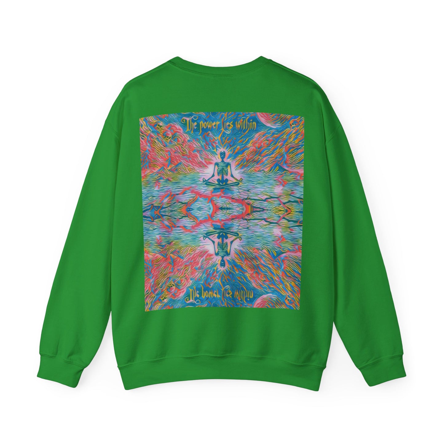 Meditating Skeleton Pastel Crewneck Sweatshirt , Living Is Power Merch, Unique Artistic Graphic , Skater