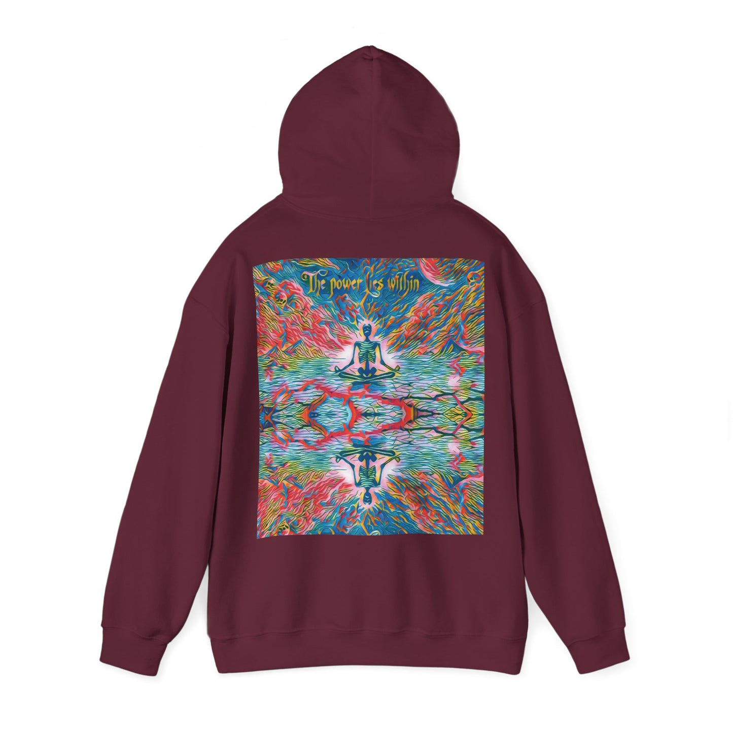 Meditating Skeleton Pastel Hoodie, Living Is Power Merch, Unique Artistic Graphic Hoodie, Skater Hoodie