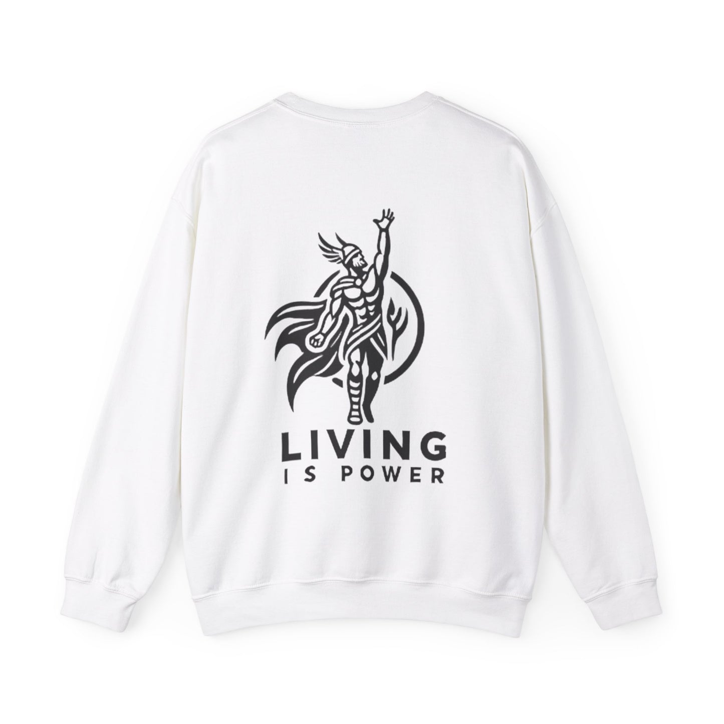 Sweat-shirt ras du cou avec logo Viking Warrior Living Is Power, audacieux, chaleureux et sans peur