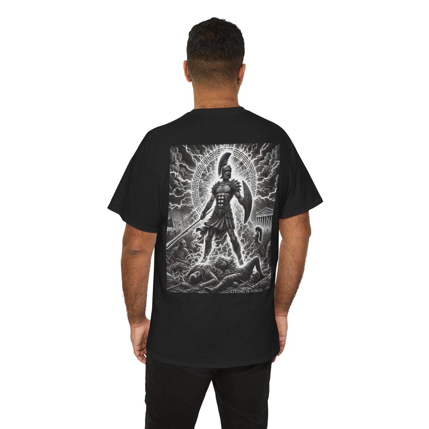 Athenian Warrior Unisex Tee , Living Is Power Warrior Logo, The Power Within | Living Is Power Merchandise