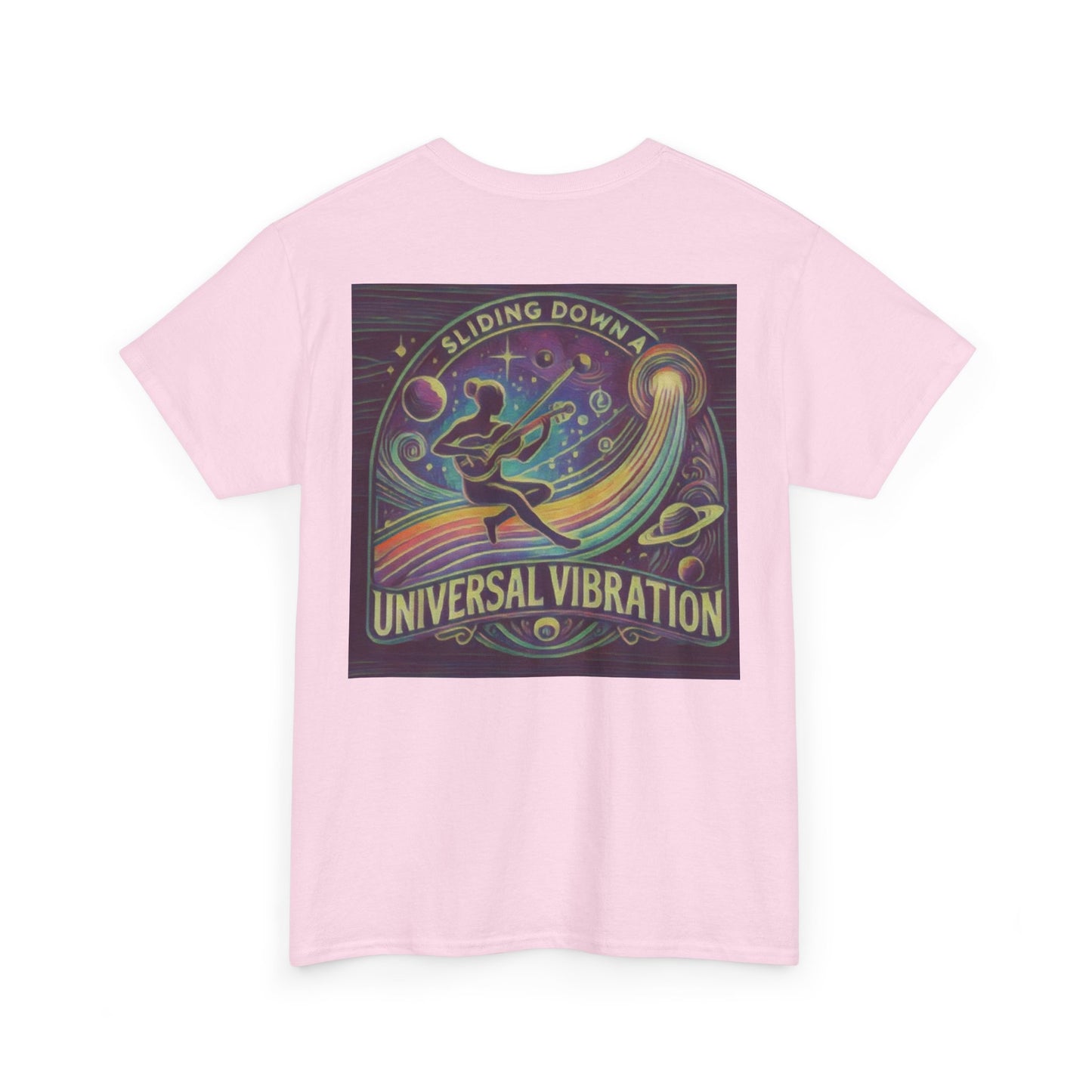 Sliding Down a Universal Vibration Musician T Shirt, Cosmic Soundwave Tee for Music & Energy Lovers, Living Is Power Merch