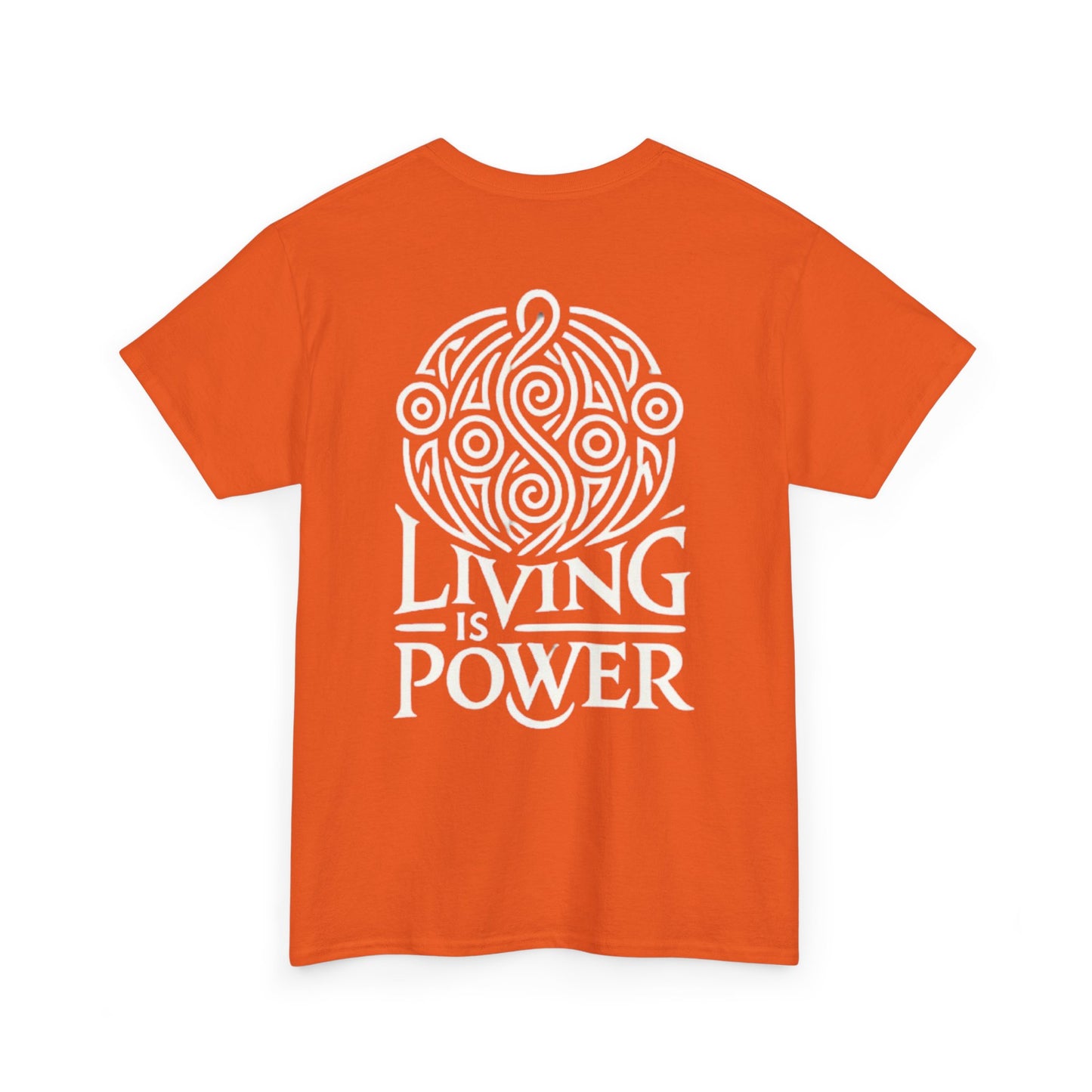 T-shirt unisexe en coton épais Living Is Power, coupe classique, durable, intemporel au quotidien