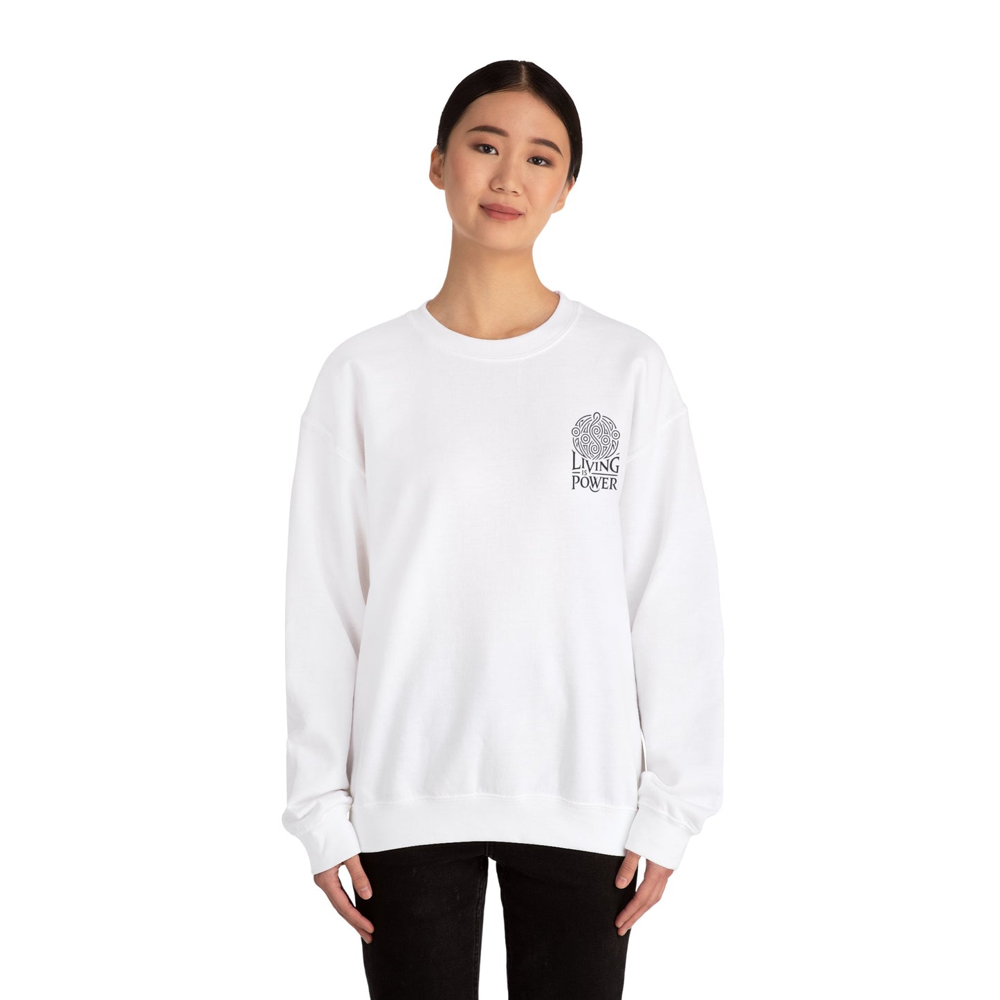 Meditating Skeleton Pastel Crewneck Sweatshirt , Living Is Power Merch, Unique Artistic Graphic , Skater