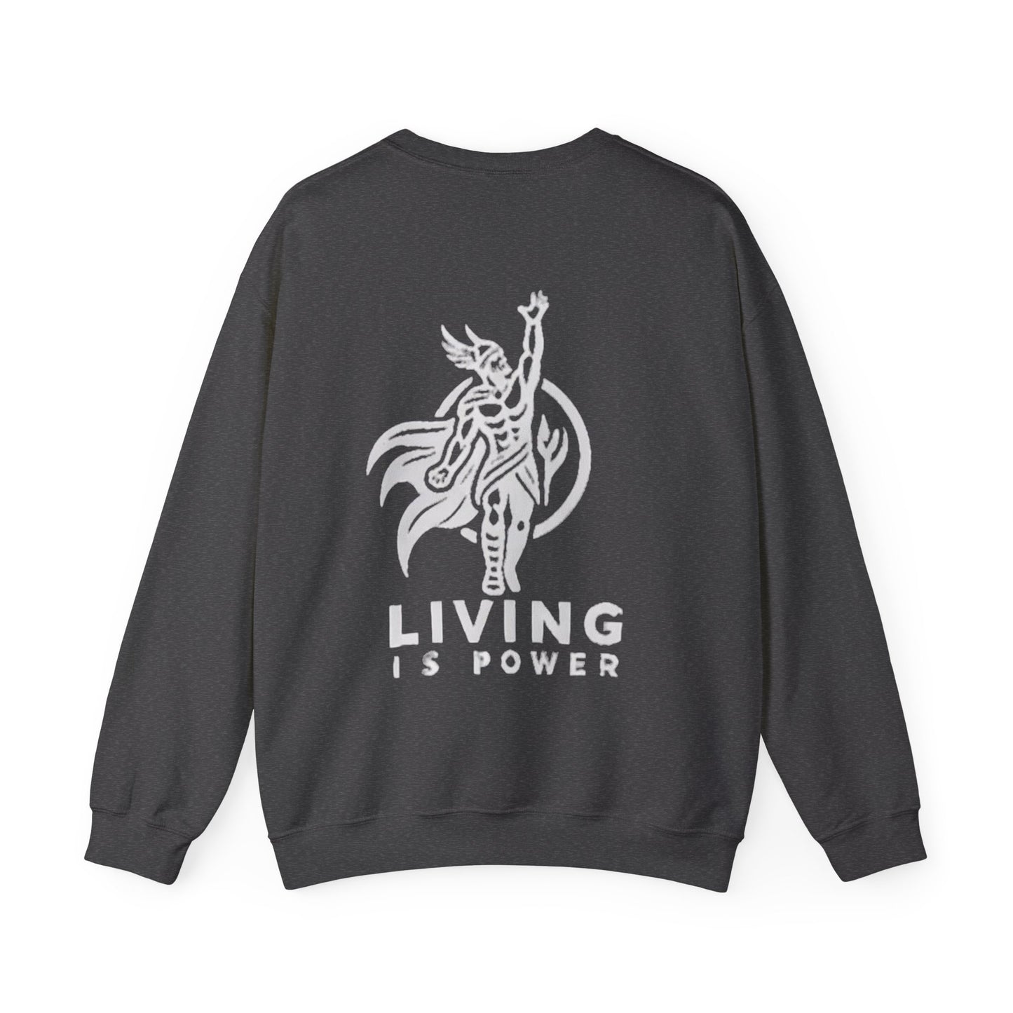 Sweat-shirt ras du cou avec logo Viking Warrior Living Is Power, audacieux, chaleureux et sans peur