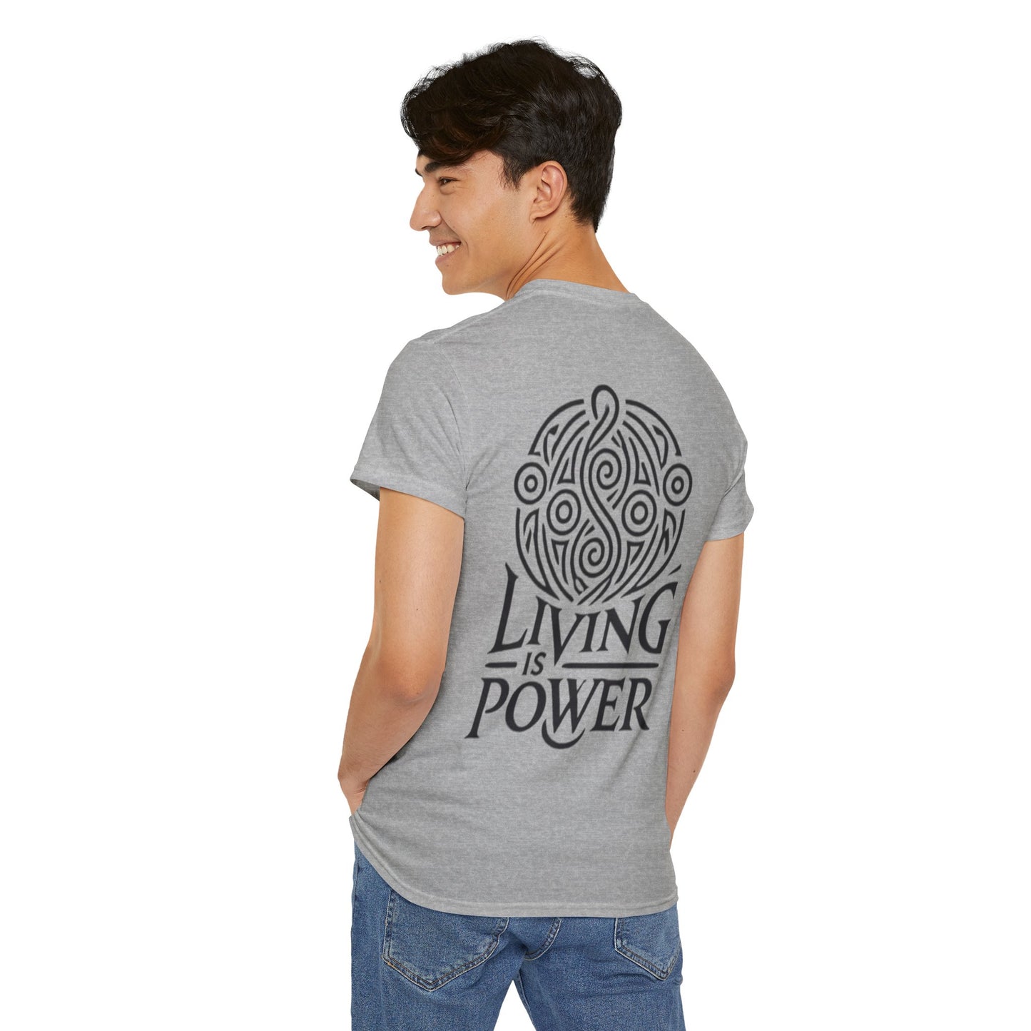 Living Is Power Black Logo, Unisex T-shirt, Classic Fit, Durable, Timeless Everyday Shirt