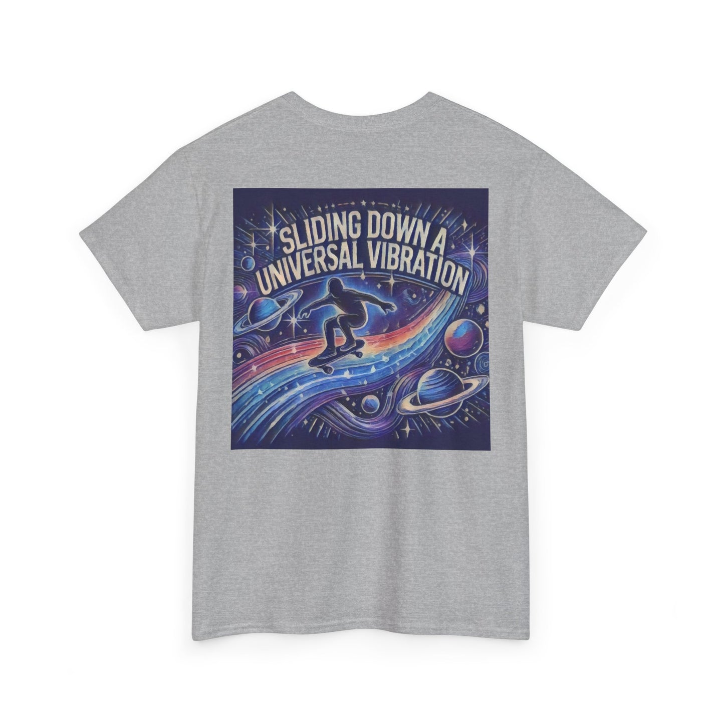 Skater Sliding Down a Universal Vibration  T-Shirt, LIVING IS POWER, Streetwear Graphic Shirt, Urban Skate Style, Skater Gift