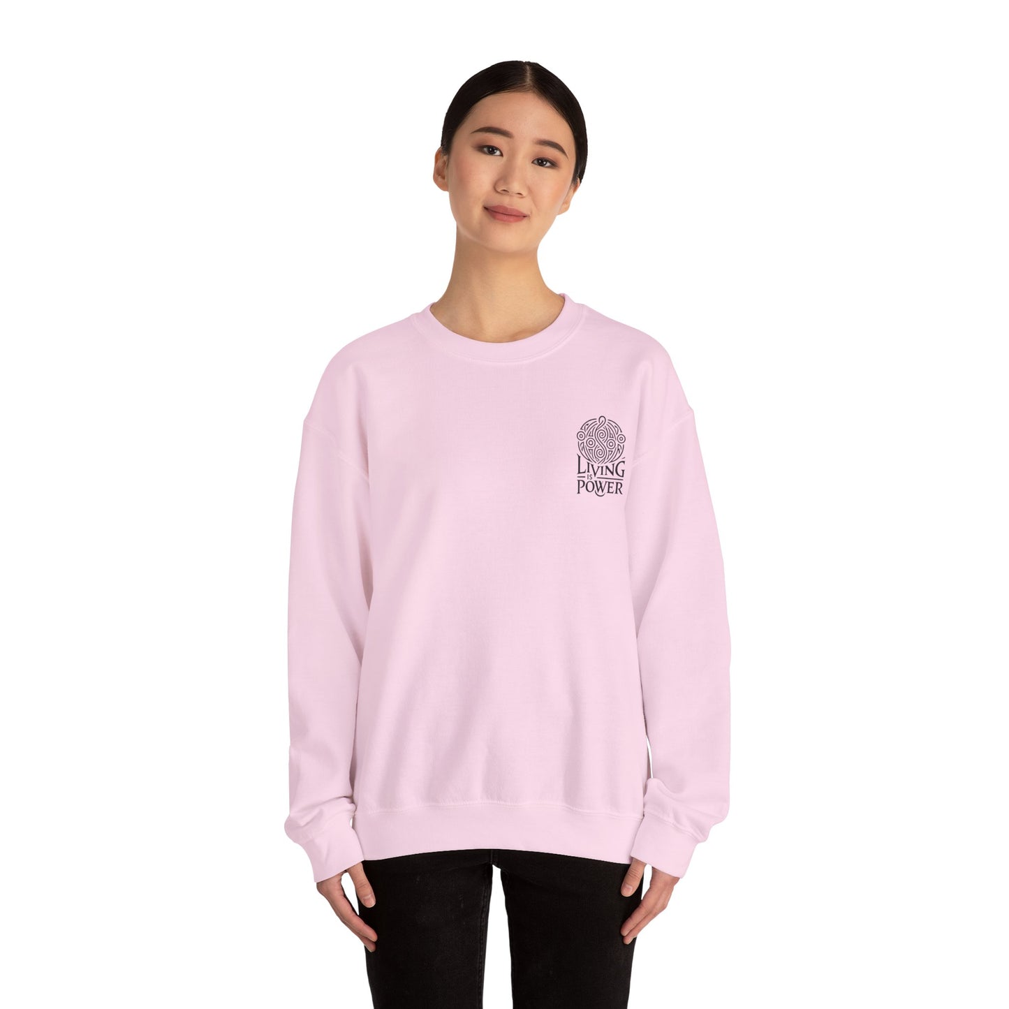 Meditating Skeleton Pastel Crewneck Sweatshirt , Living Is Power Merch, Unique Artistic Graphic , Skater