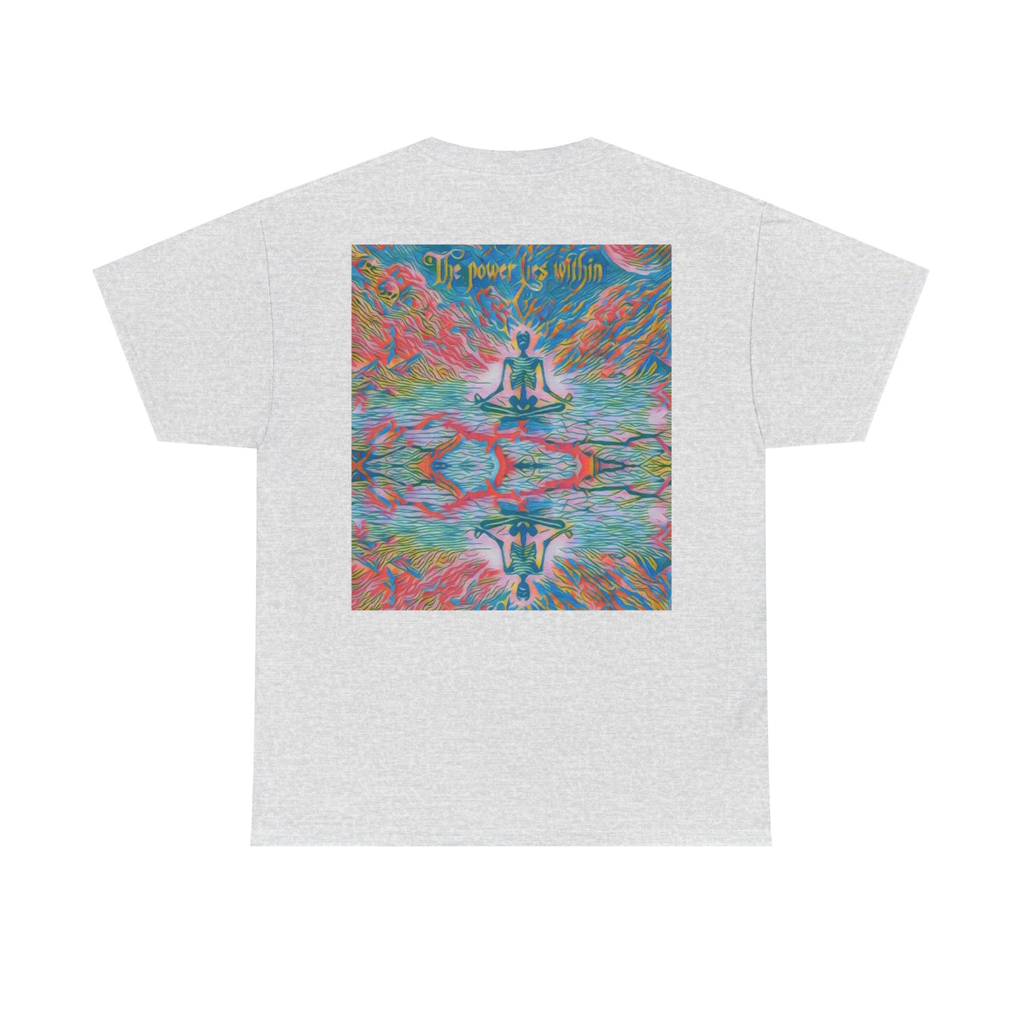 Meditating Skeleton Pastel T Shirt, Living Is Power Merch, Unique Artistic Graphic Tee, Skater T Shirt