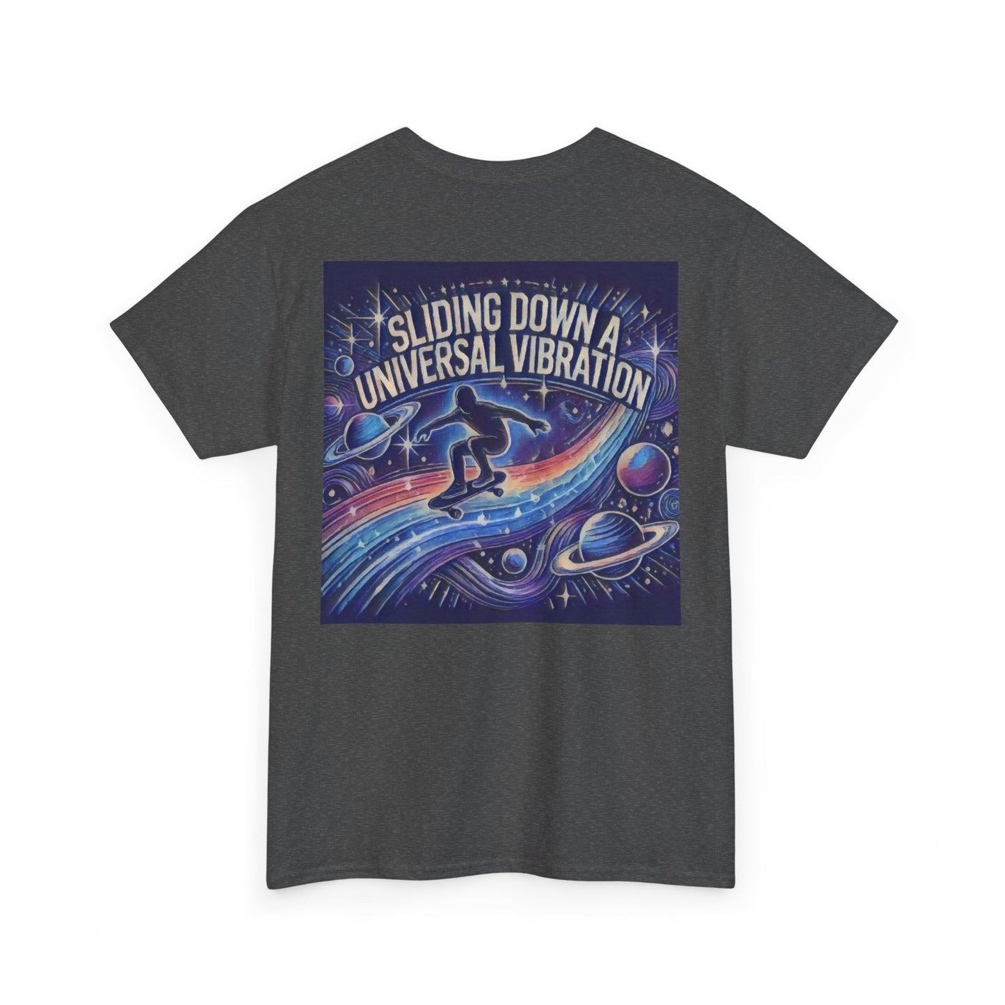 Skater Sliding Down a Universal Vibration  T-Shirt, LIVING IS POWER, Streetwear Graphic Shirt, Urban Skate Style, Skater Gift