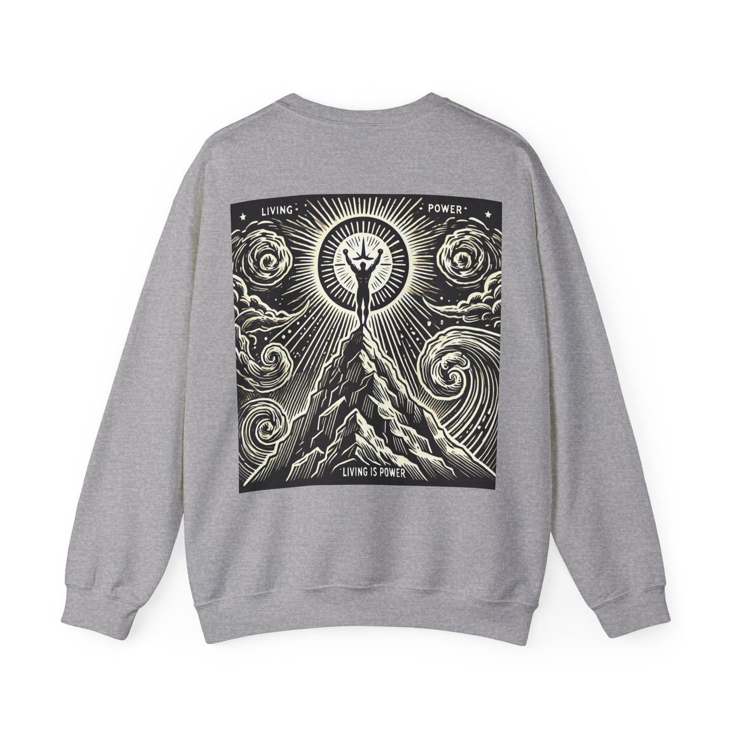 Triumphant Climber Graphic Sweatshirt Living Is Power Graphic Designs