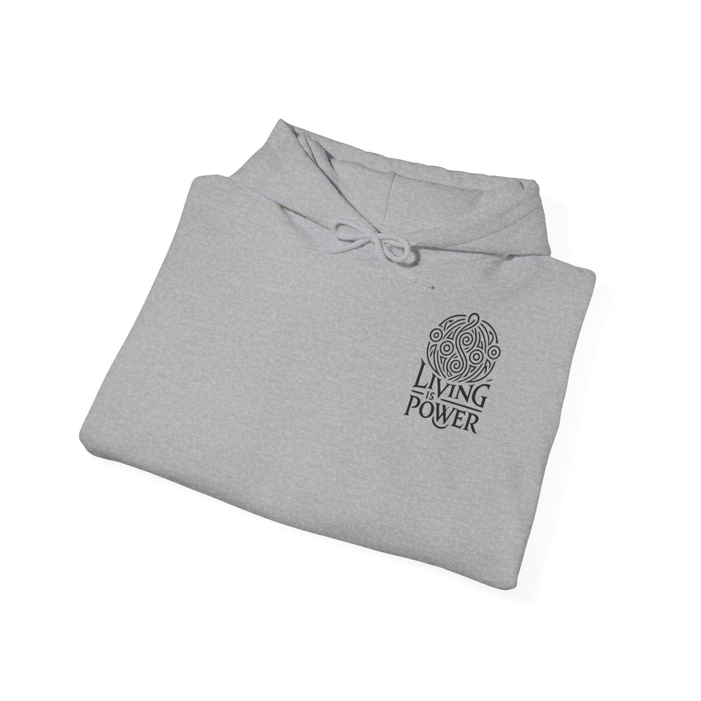 Power Head Graphic Hoodie, Living Is Power Unisex Hoodie, Bold & Empowering Statement Apparel