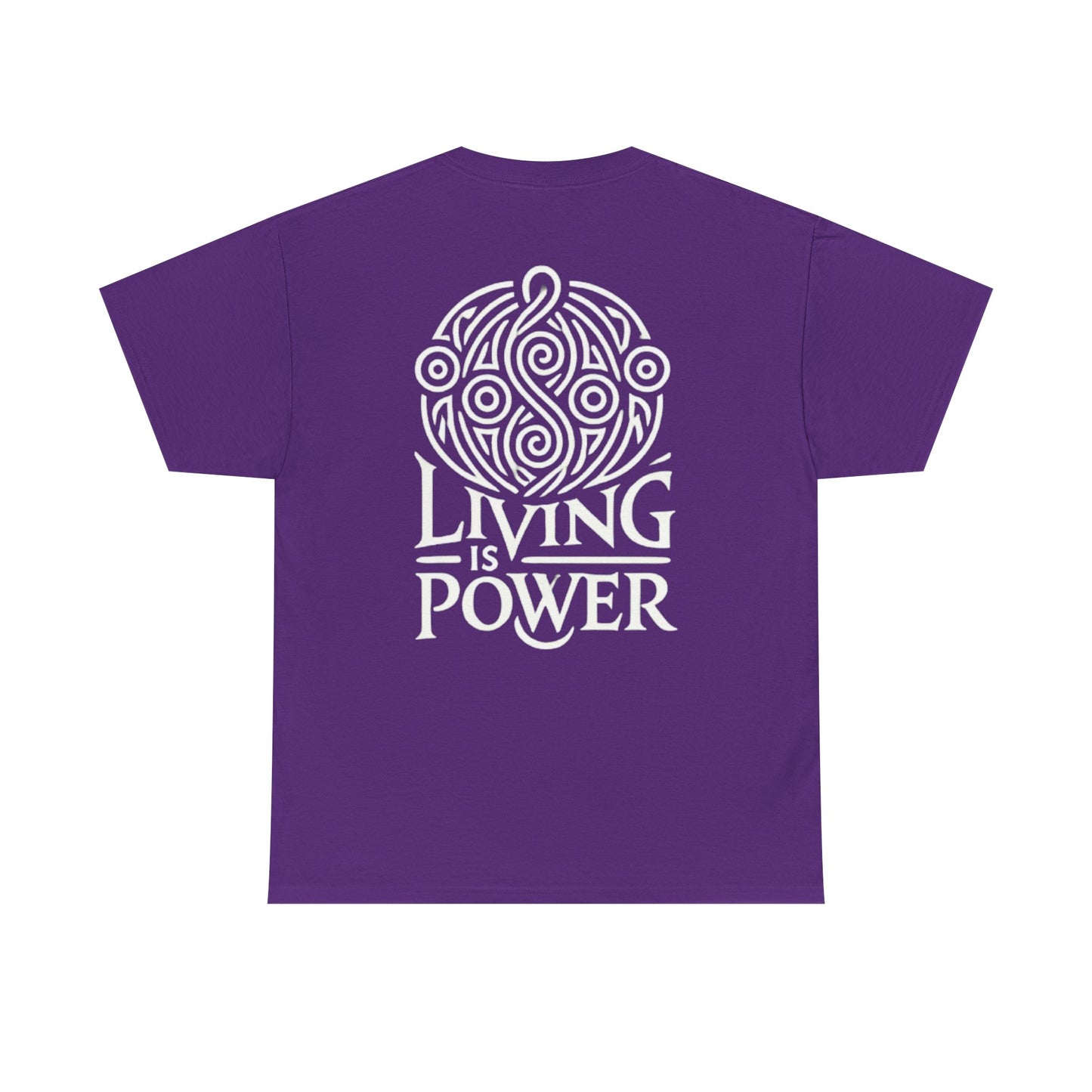 T-shirt unisexe en coton épais Living Is Power, coupe classique, durable, intemporel au quotidien