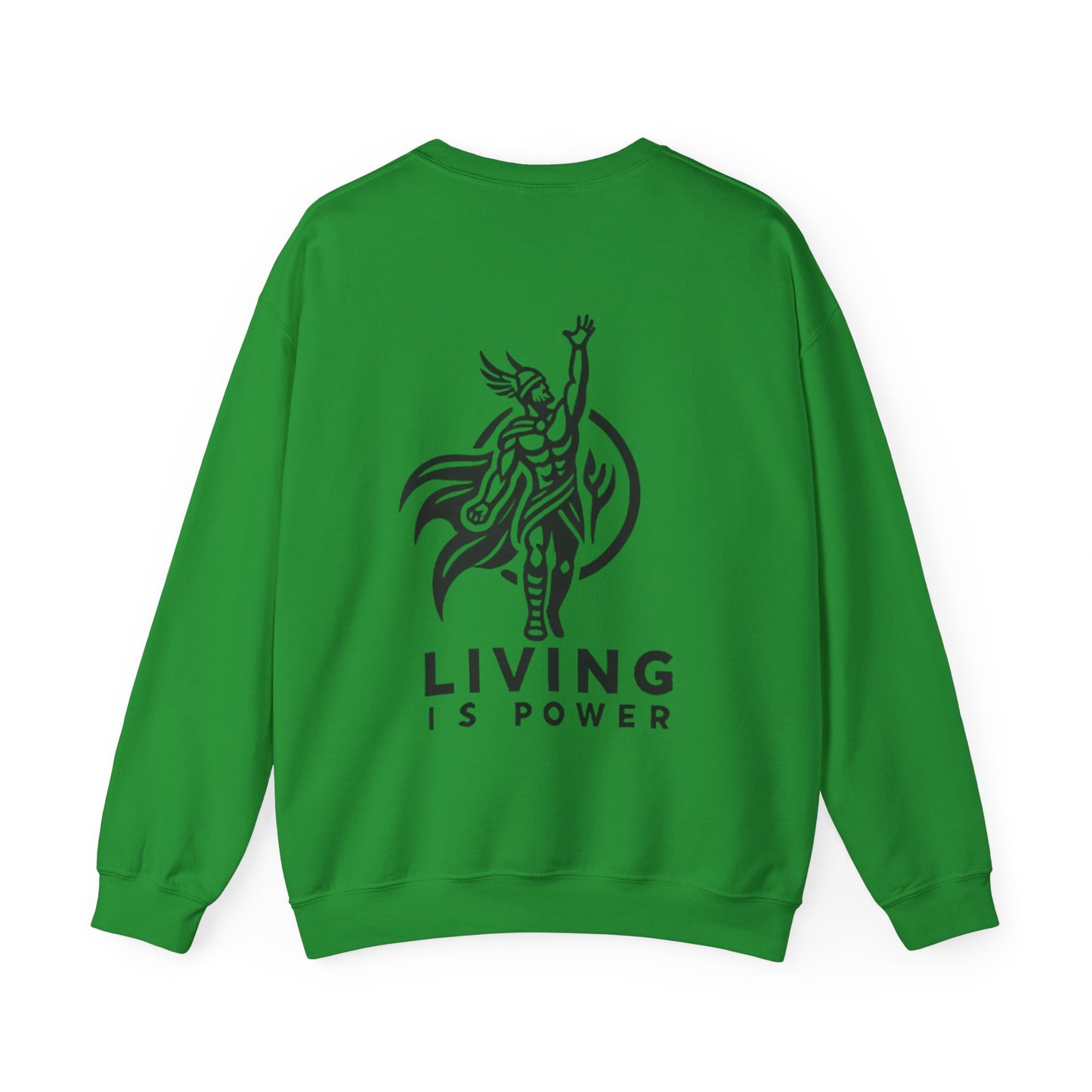 Sweat-shirt ras du cou avec logo Viking Warrior Living Is Power, audacieux, chaleureux et sans peur