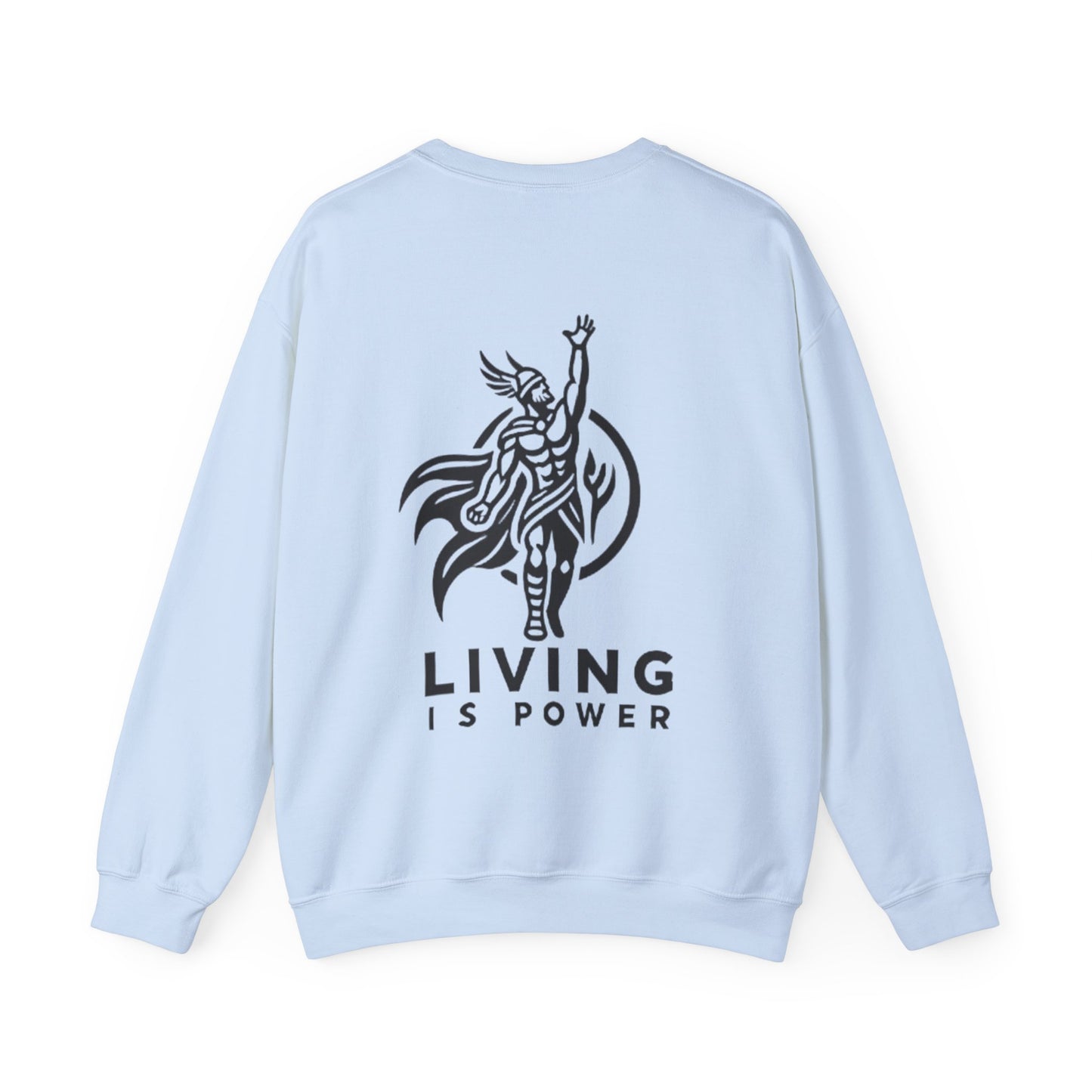 Sweat-shirt ras du cou avec logo Viking Warrior Living Is Power, audacieux, chaleureux et sans peur