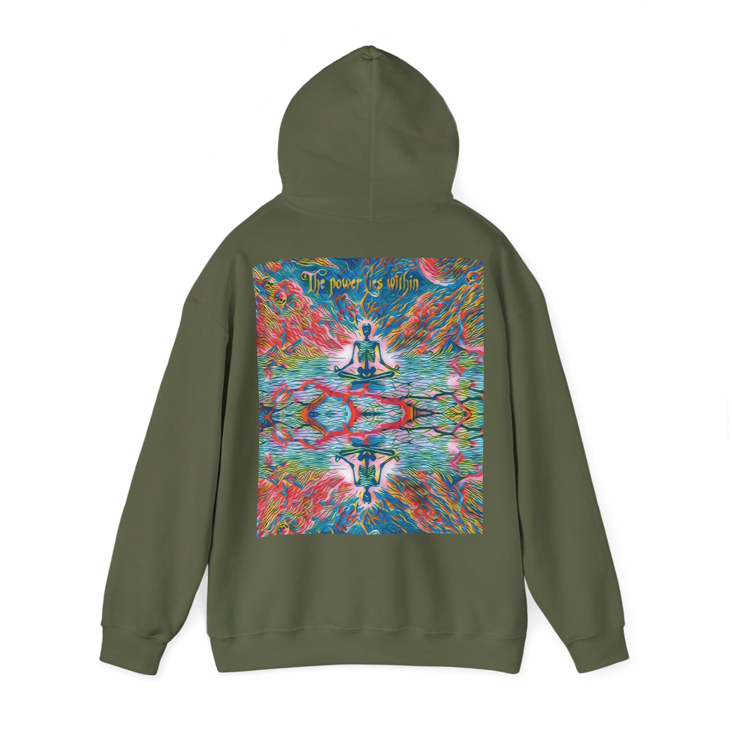 Meditating Skeleton Pastel Hoodie, Living Is Power Merch, Unique Artistic Graphic Hoodie, Skater Hoodie