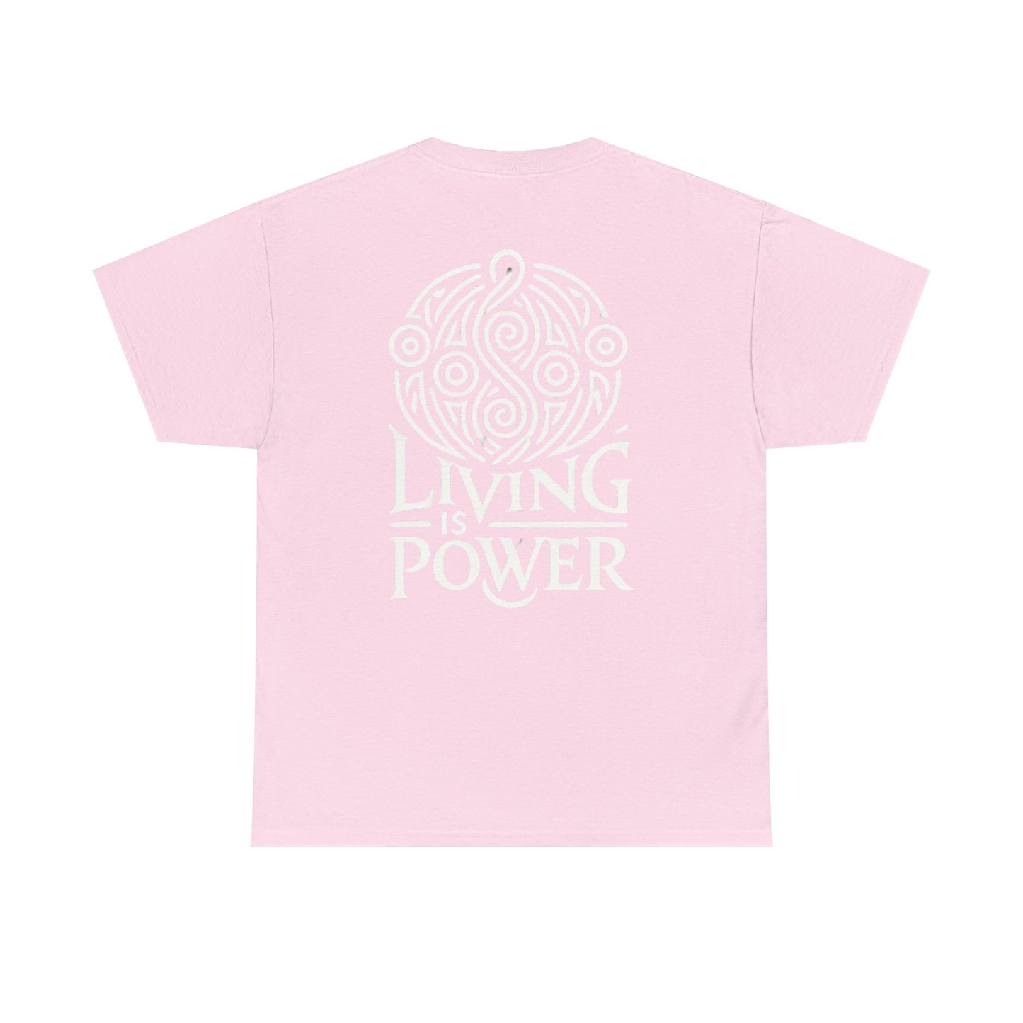 T-shirt unisexe en coton épais Living Is Power, coupe classique, durable, intemporel au quotidien