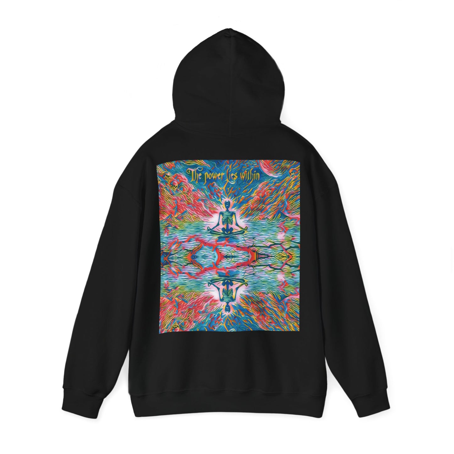 Meditating Skeleton Pastel Hoodie, Living Is Power Merch, Unique Artistic Graphic Hoodie, Skater Hoodie