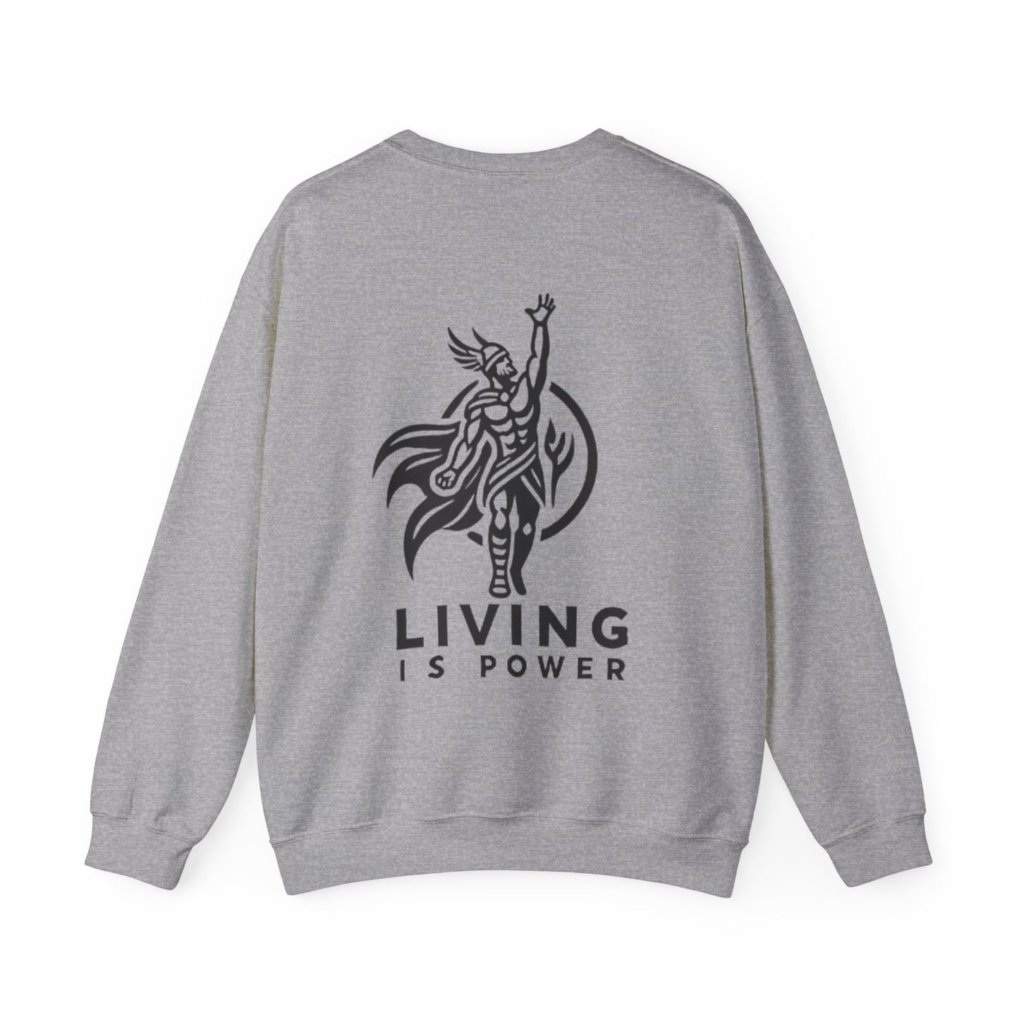 Sweat-shirt ras du cou avec logo Viking Warrior Living Is Power, audacieux, chaleureux et sans peur