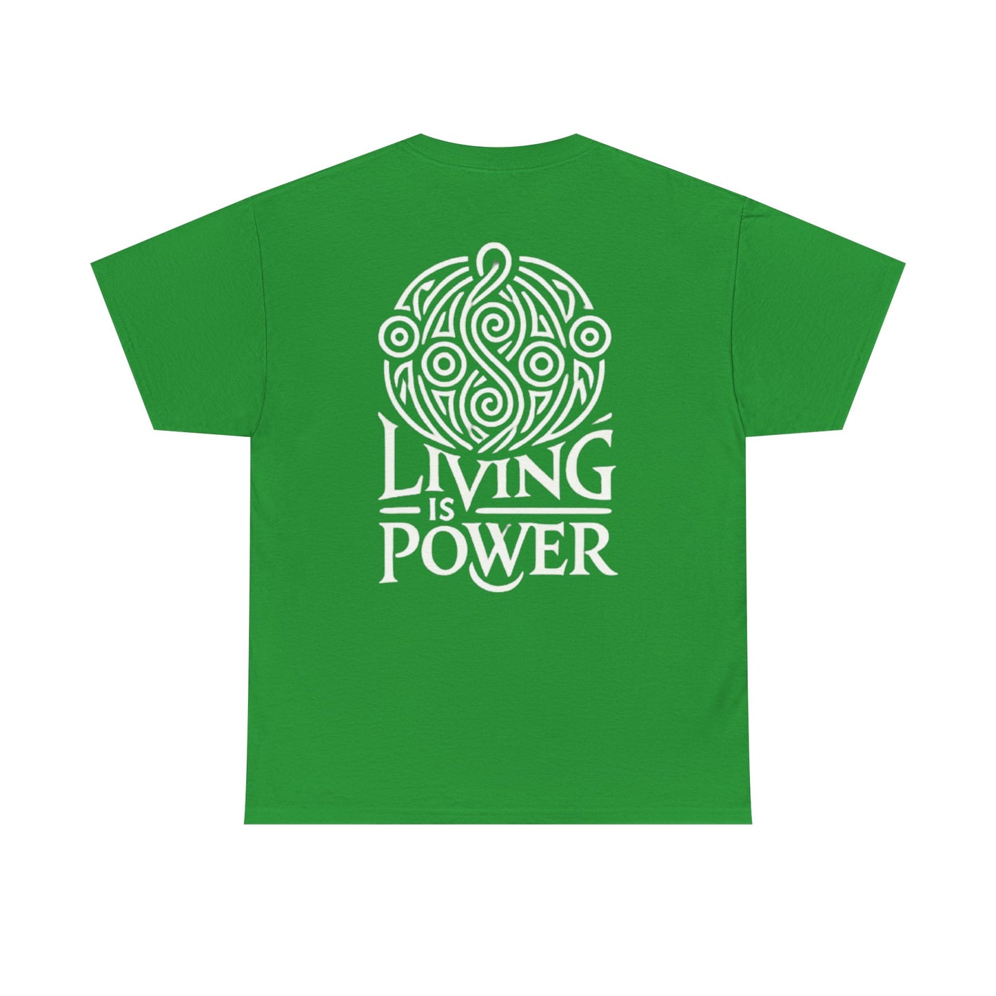 T-shirt unisexe en coton épais Living Is Power, coupe classique, durable, intemporel au quotidien