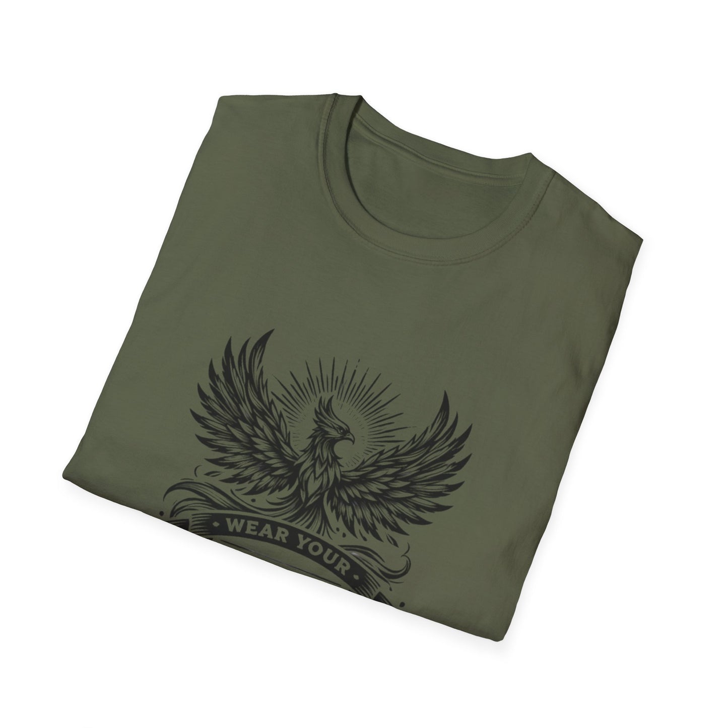 Phoenix Living Is Power "Wear Your Strength" T-Shirt – Rise, Empower, Conquer, Inspirational Tee, Motivational Gift, Unisex Apparel, Strength Wear, Casual Everyday Wear, Uplifting Shirt