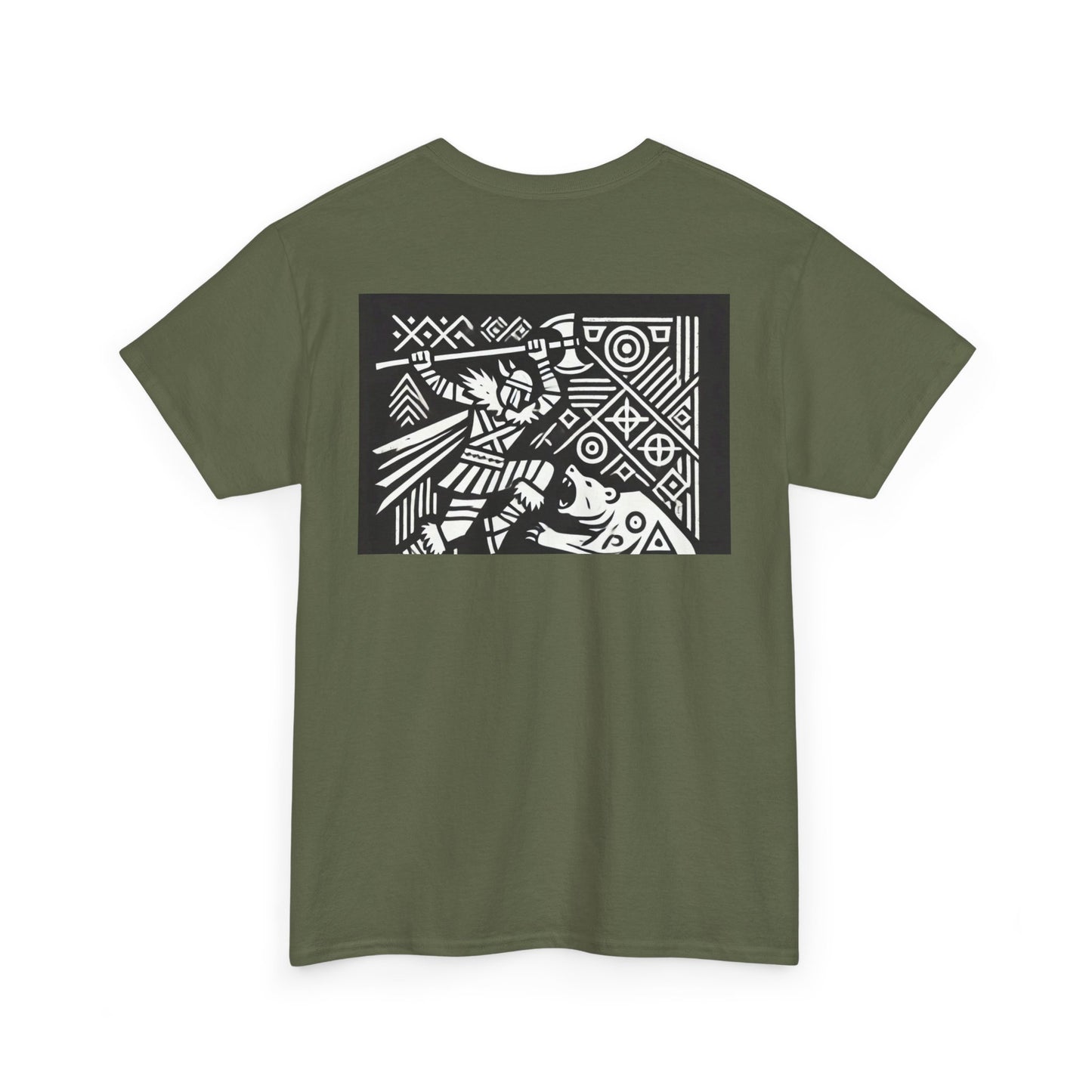 Norse Warrior Fighting Bear Unisex Tee, Tribal Living Is Power Graphics