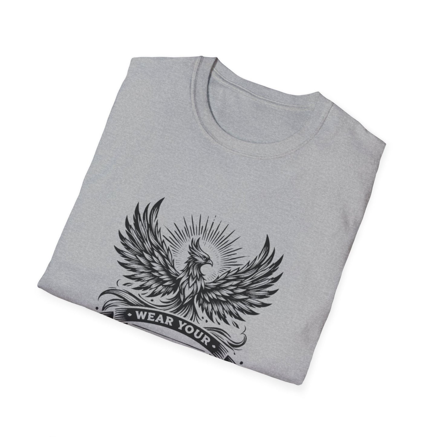 Phoenix Living Is Power "Wear Your Strength" T-Shirt – Rise, Empower, Conquer, Inspirational Tee, Motivational Gift, Unisex Apparel, Strength Wear, Casual Everyday Wear, Uplifting Shirt