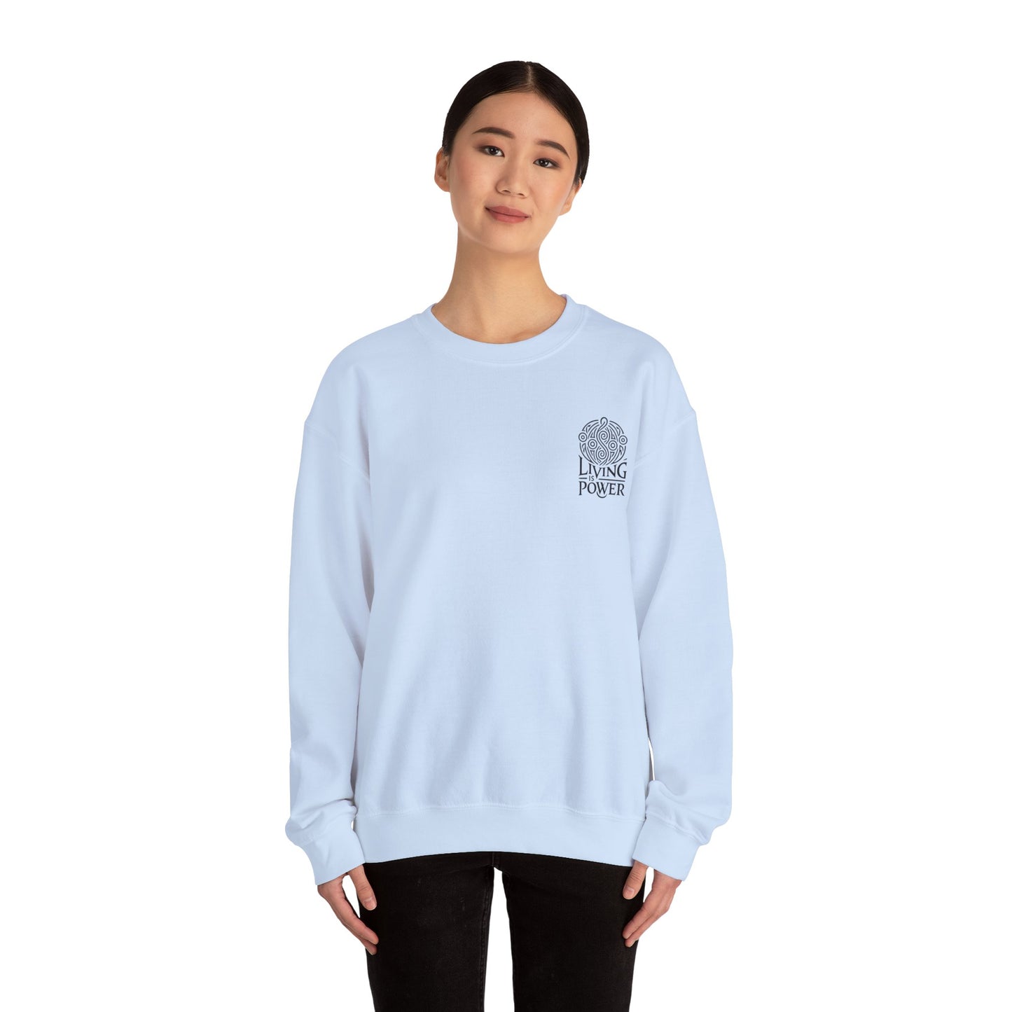 Meditating Skeleton Pastel Crewneck Sweatshirt , Living Is Power Merch, Unique Artistic Graphic , Skater