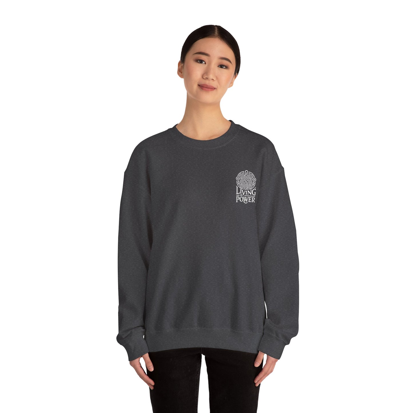 Meditating Skeleton Pastel Crewneck Sweatshirt , Living Is Power Merch, Unique Artistic Graphic , Skater