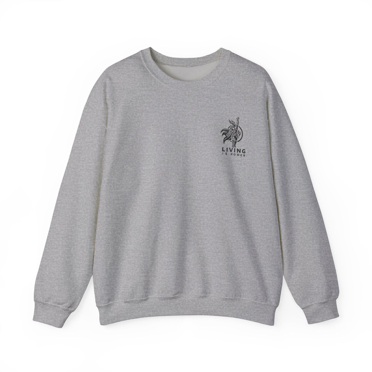 Sweat-shirt ras du cou avec logo Viking Warrior Living Is Power, audacieux, chaleureux et sans peur