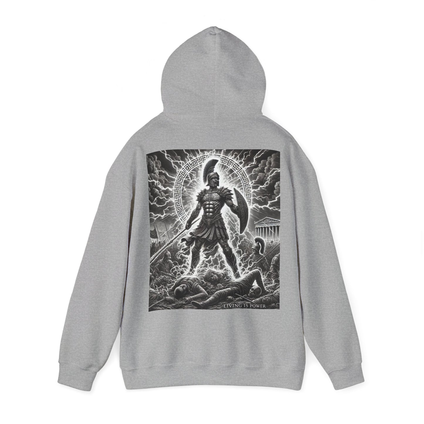 Athenian Warrior Hoodie, The Power Within | Living Is Power Merchandise