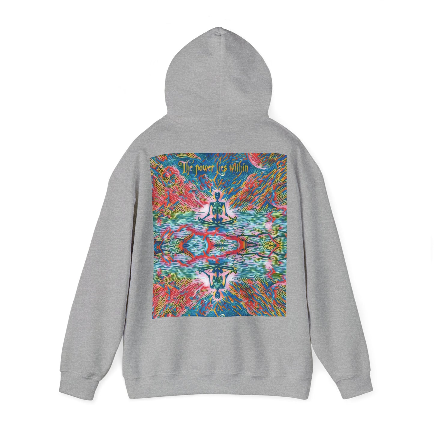 Meditating Skeleton Pastel Hoodie, Living Is Power Merch, Unique Artistic Graphic Hoodie, Skater Hoodie