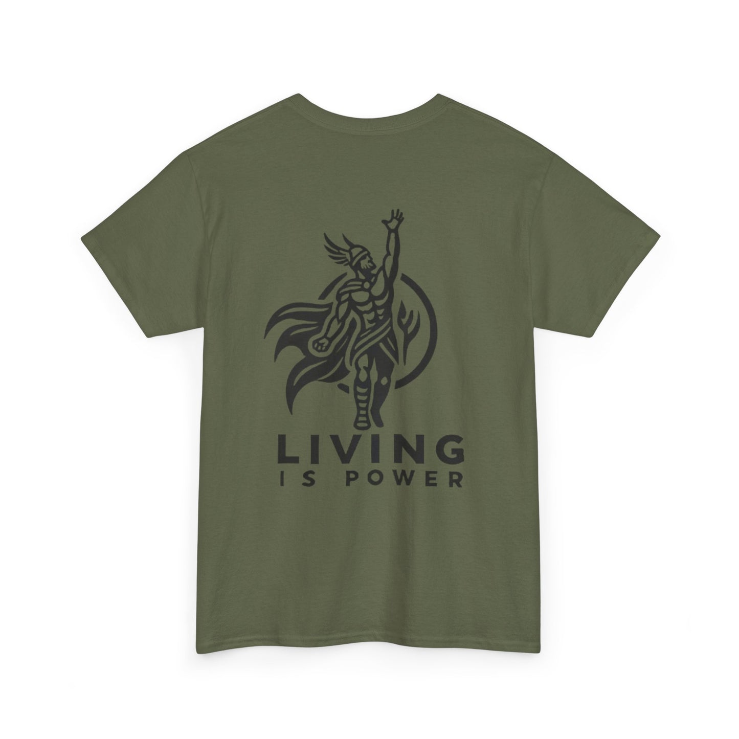 T-shirt avec logo Viking Warrior Living Is Power, style nordique, le pouvoir intérieur