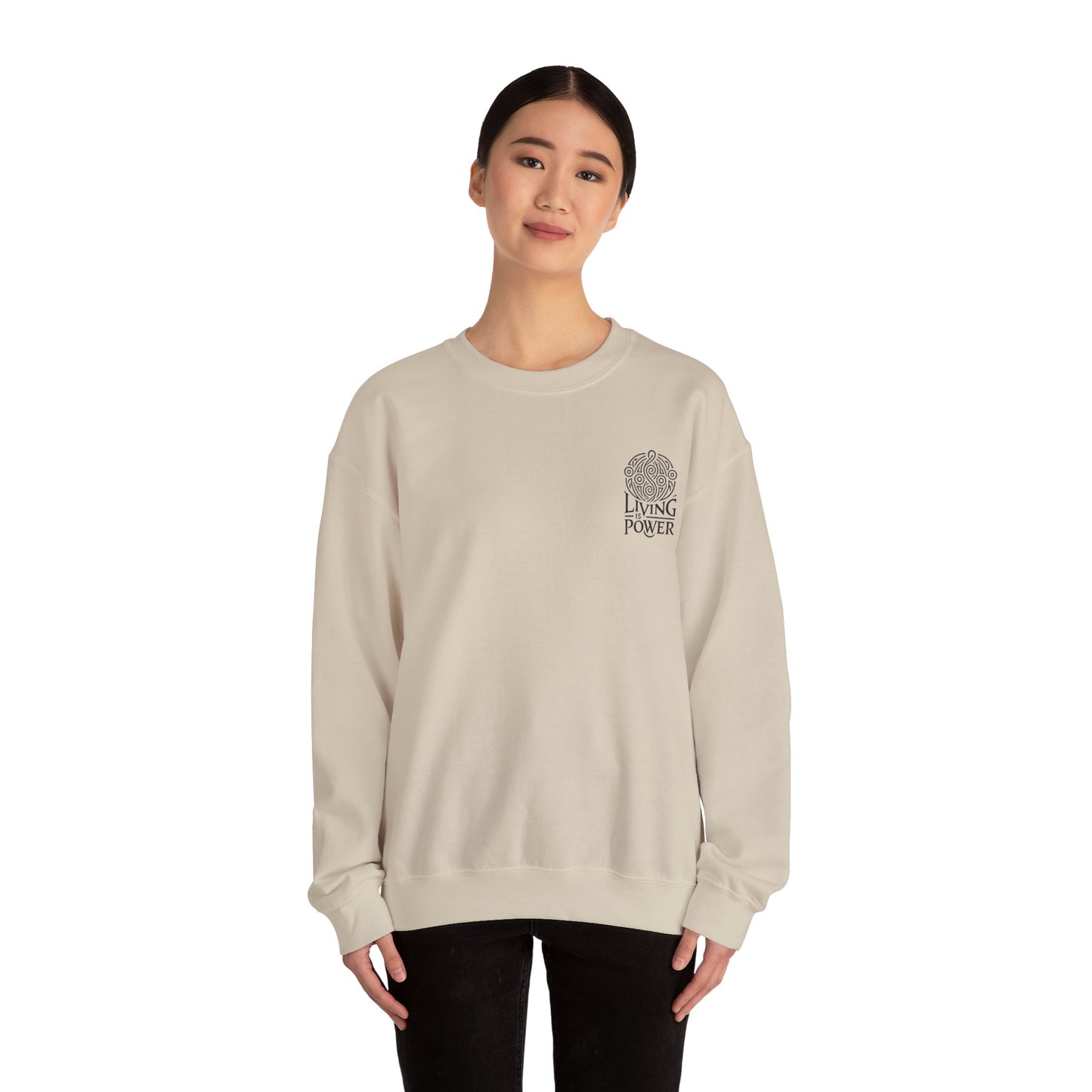 Meditating Skeleton Pastel Crewneck Sweatshirt , Living Is Power Merch, Unique Artistic Graphic , Skater